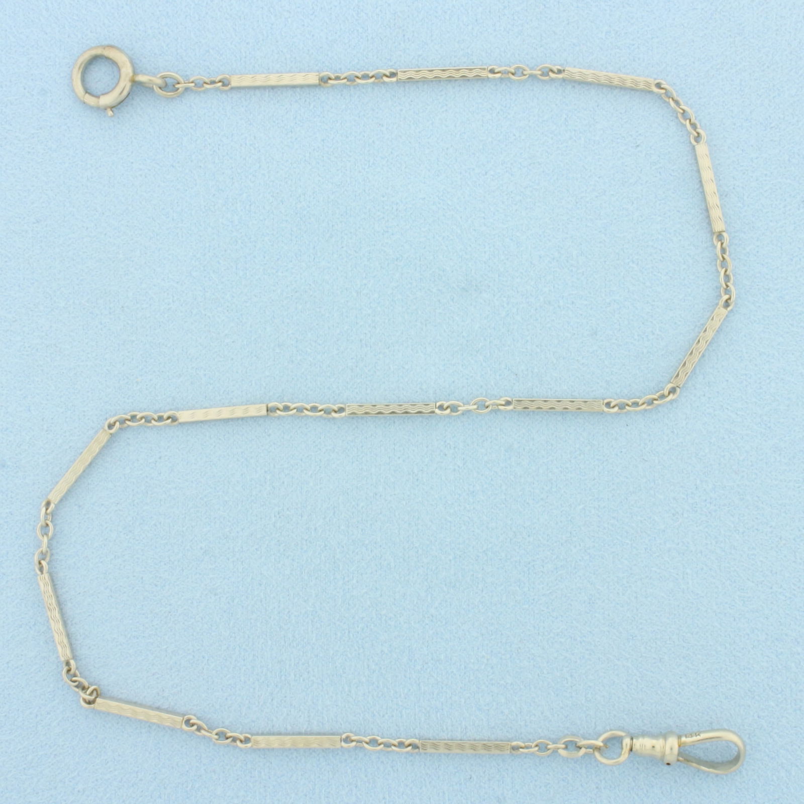 Dog Clip Watch Link Choker Necklace in 14k White Gold (1 of 2)