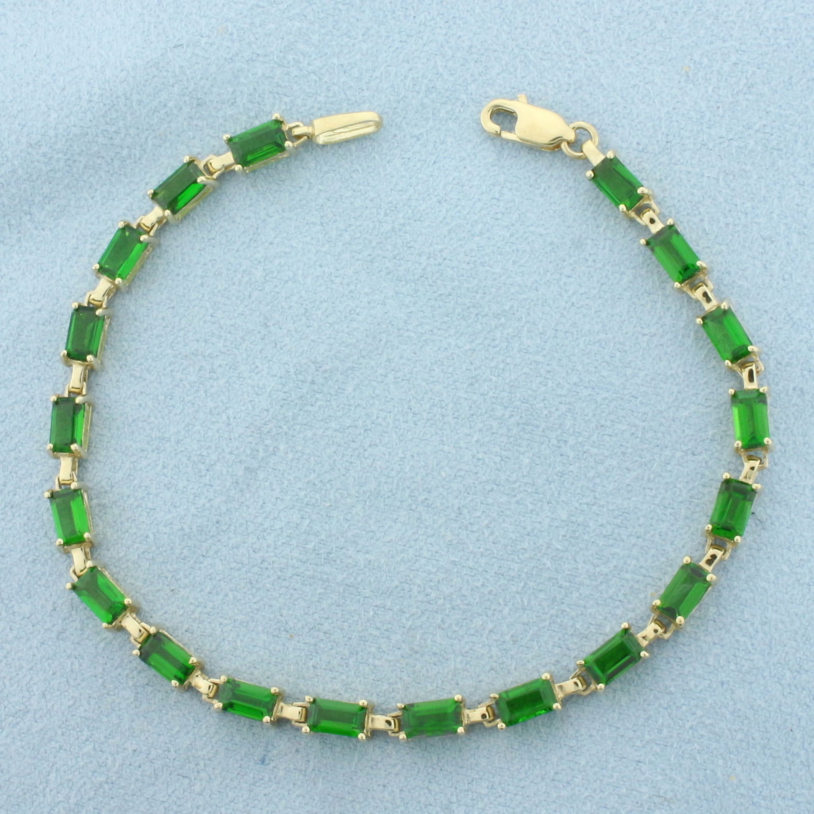 Green Garnet Tennis Bracelet in 10k Yellow Gold (1 of 2)