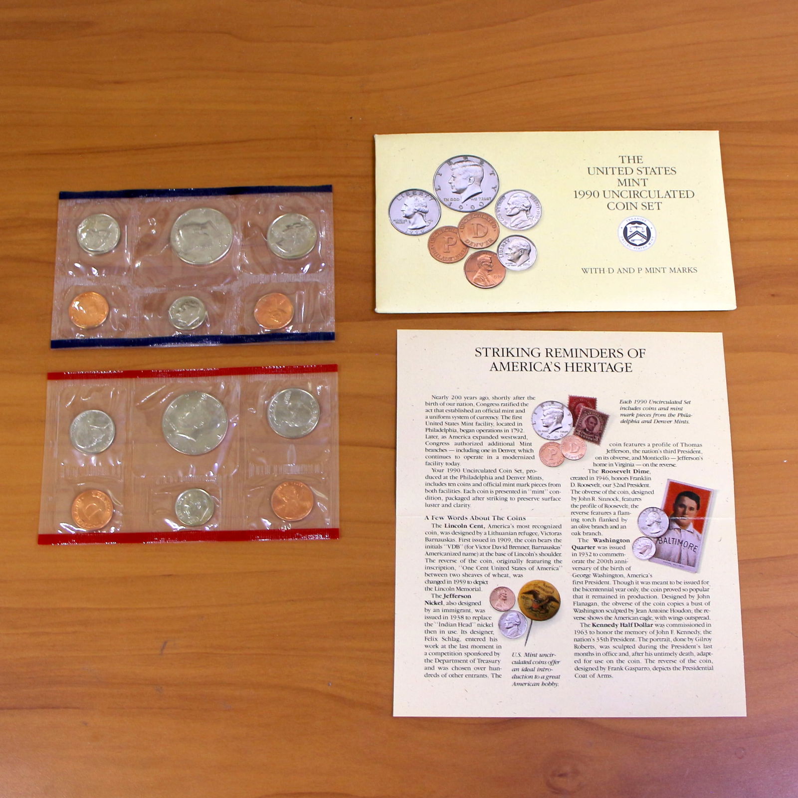 1990 US Mint Uncirculated Coin Set OGP and COA (1 of 2)