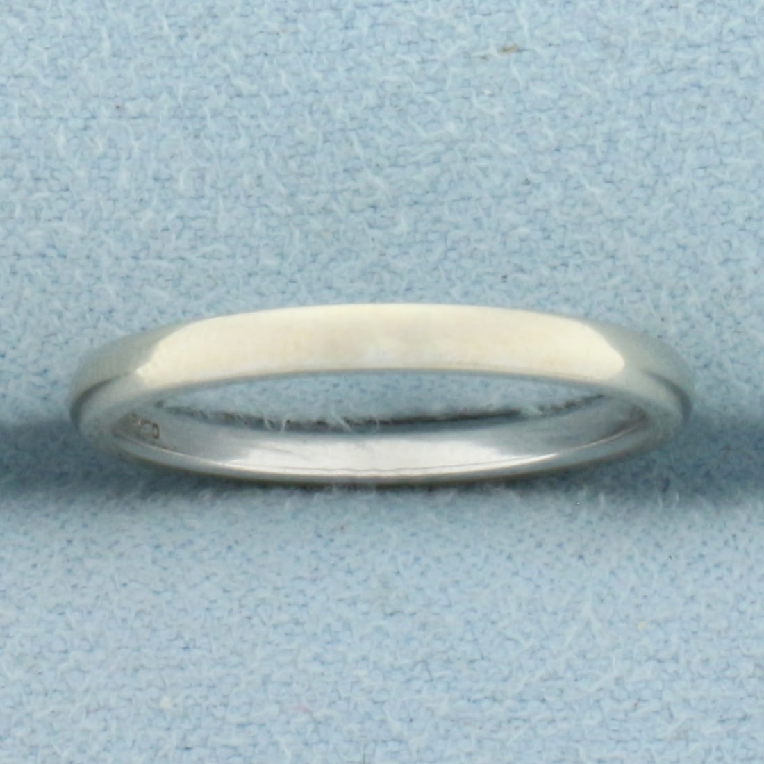 Thin Womans Wedding Band Ring in 14k White Gold: In 14k White Gold. 2mm wide. High polish half dome. Size 5.75. 2.1g.