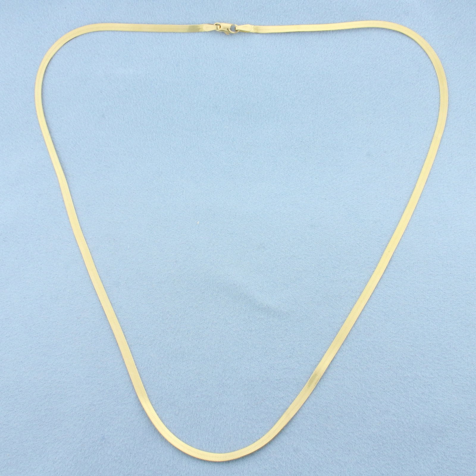 18 Inch Liquid Gold Herringbone Link Chain Necklace in 18k Yellow Gold (1 of 2)