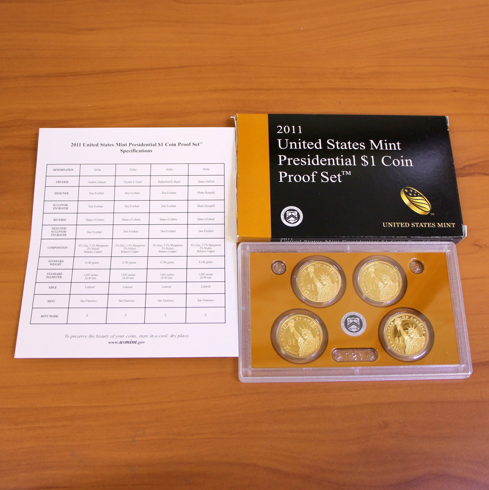 2011 US Mint Presidential $1 Coin Proof Set (1 of 3)