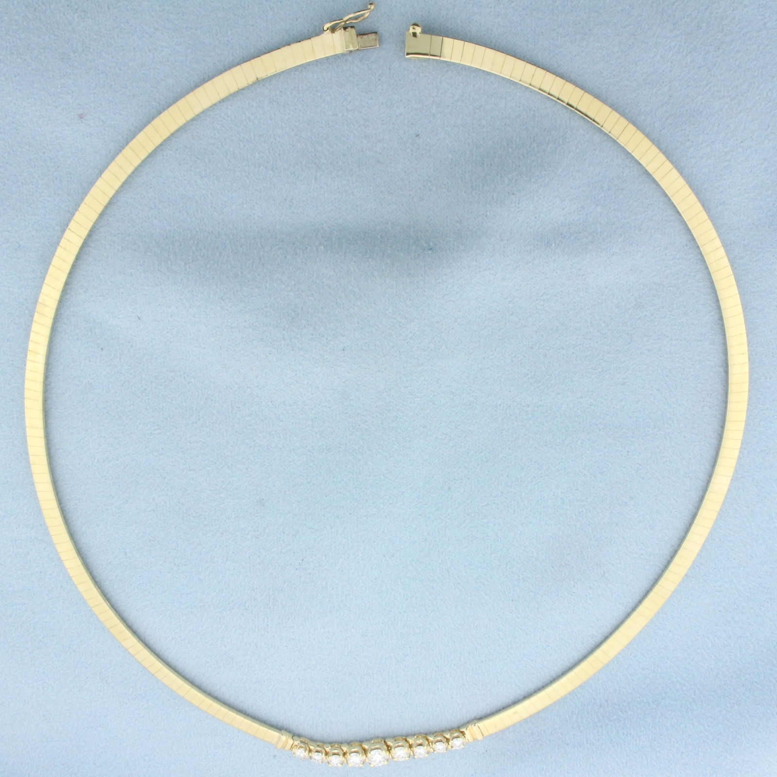 Italian Diamond Omega Necklace in 14k Yellow Gold (1 of 2)