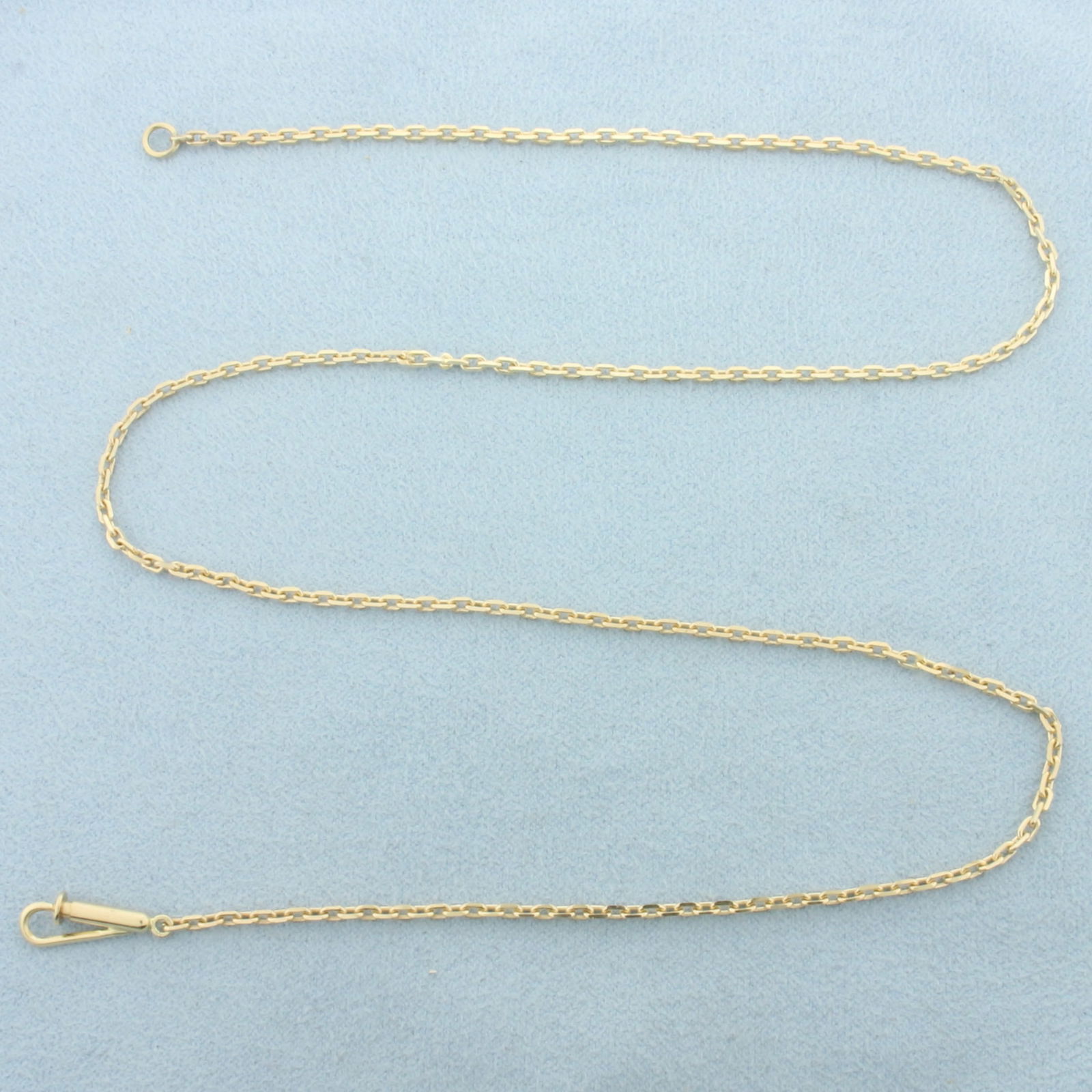 18 Inch Cable Link Chain Necklace in 14k Yellow Gold: In 14k Yellow Gold. 18 inches long. 1.8mm wide. 5.3g.