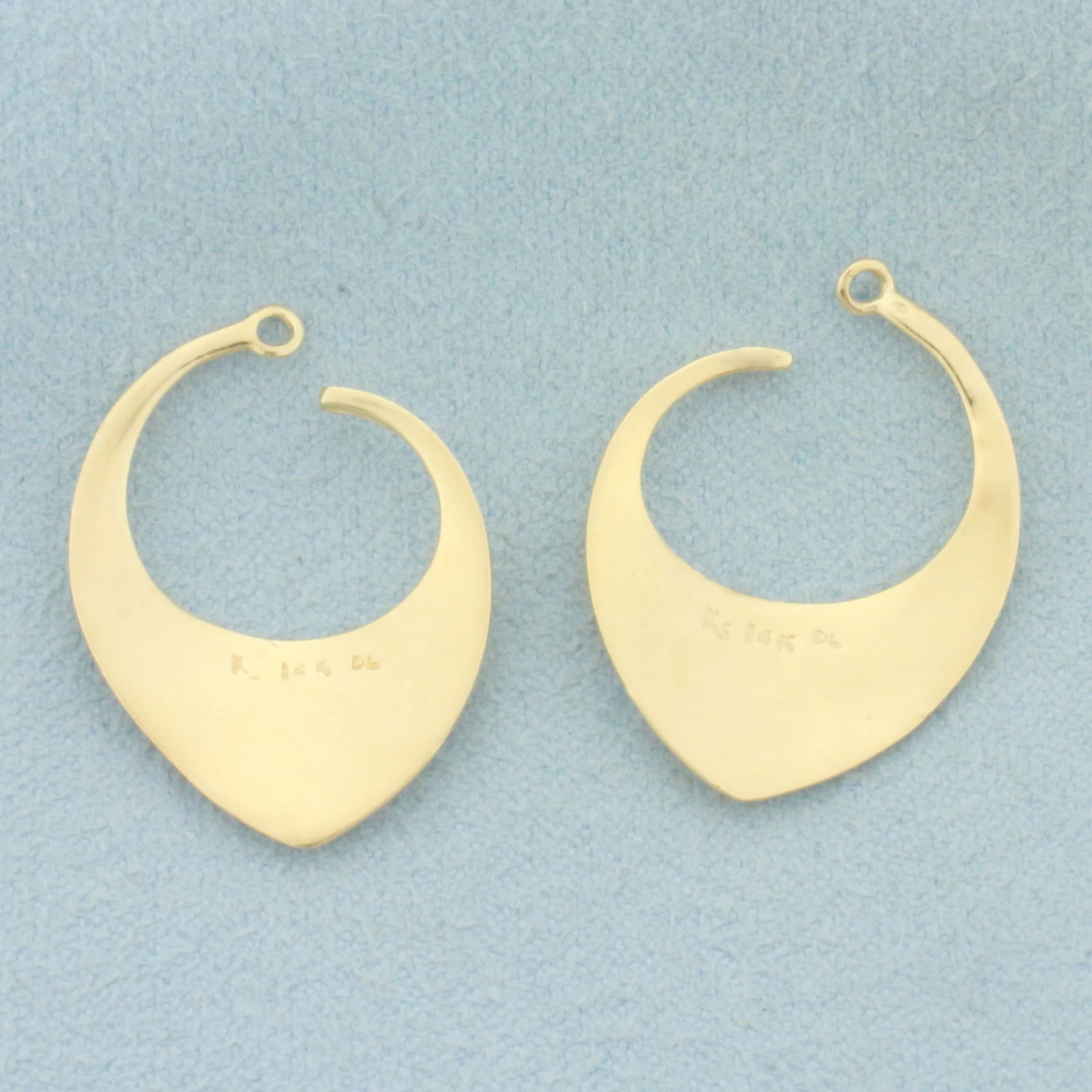 Stud Earring Enhancer Jackets in 14k Yellow Gold - 2