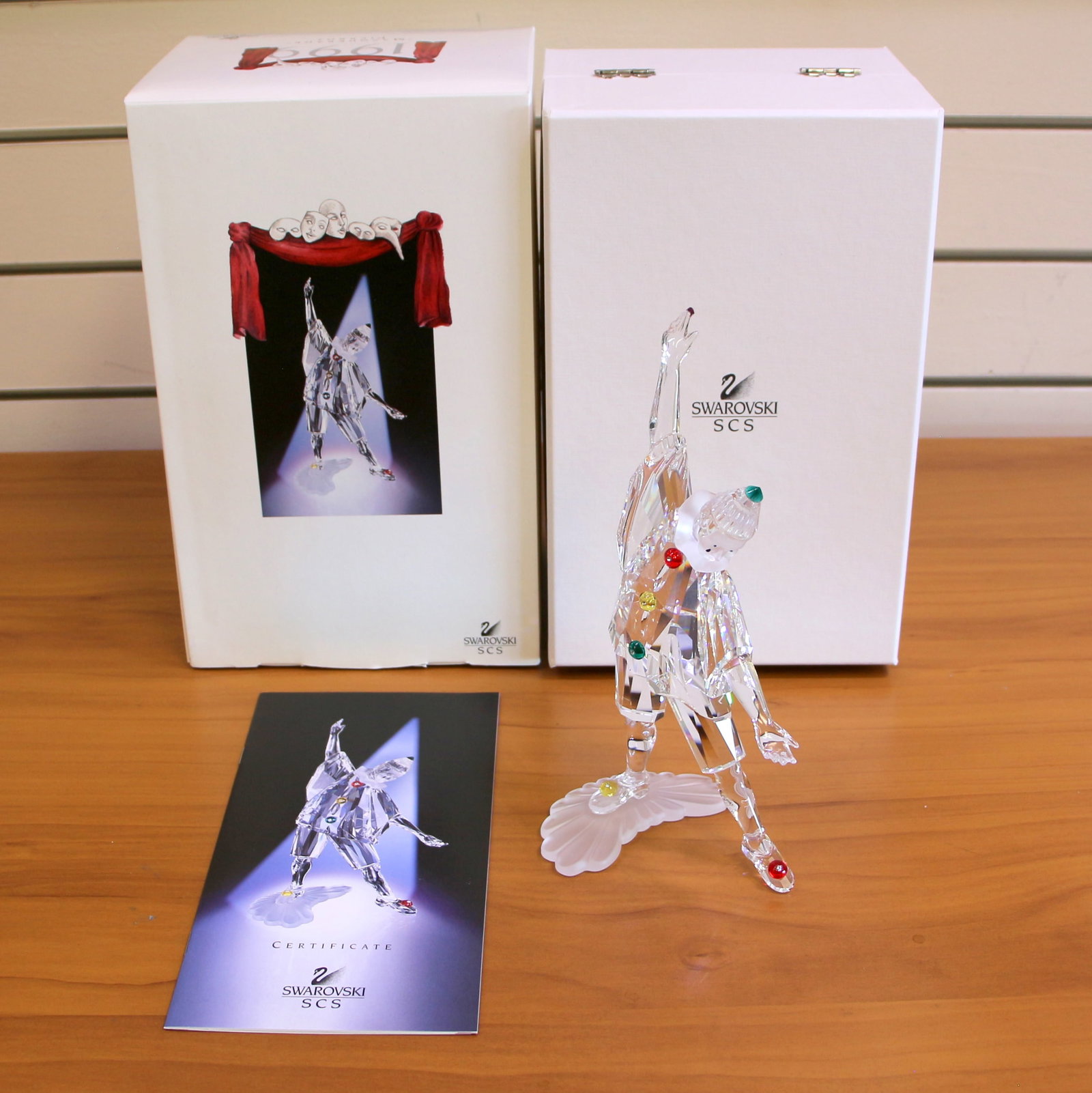 Swarovski Crystal 1999 Masquerade Pierrot SCS with Box and COA: Excellent condition with original box and certificate.