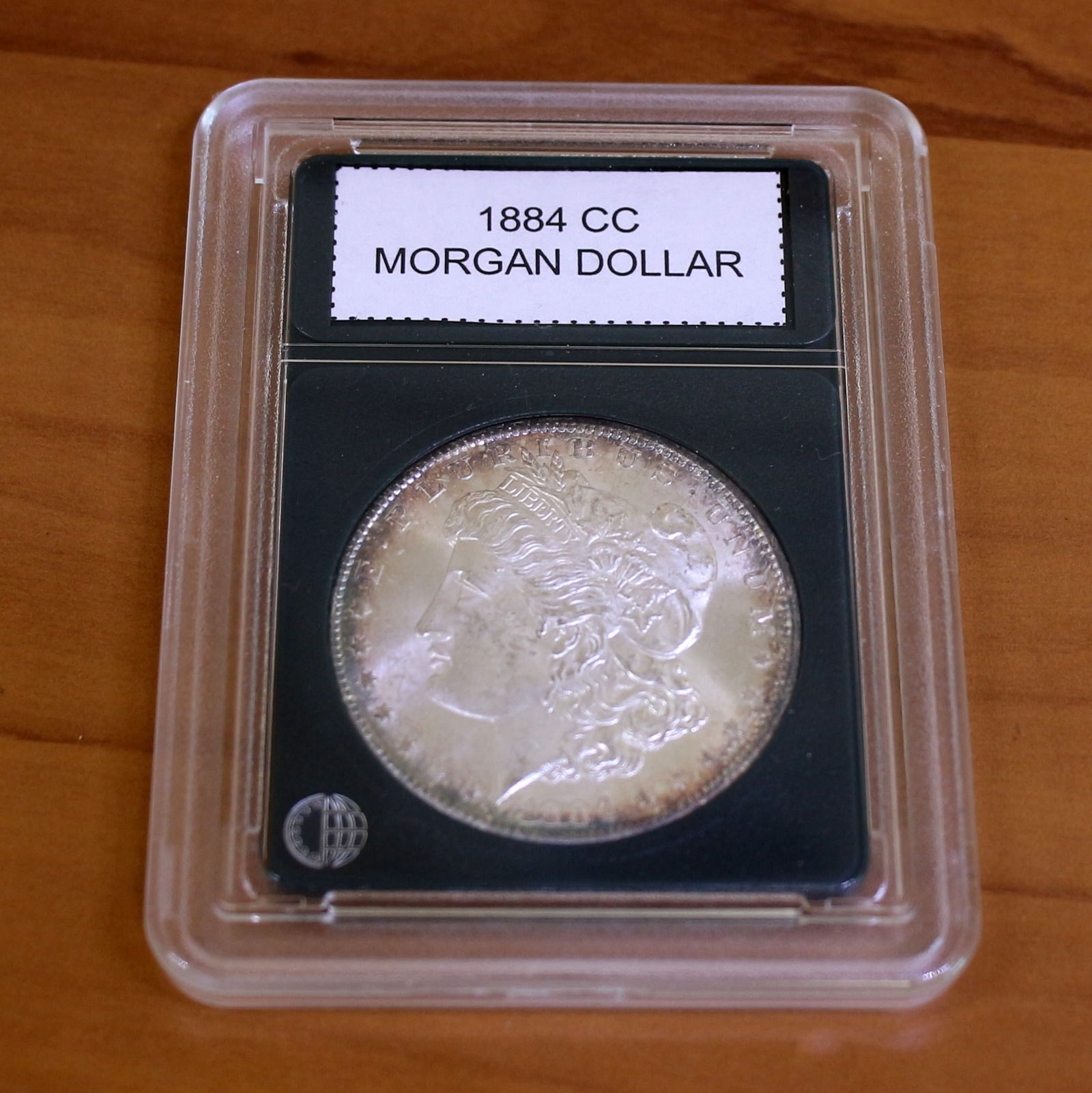1884 Carson City Morgan Silver Dollar Coin in Slab: 1884 CC Morgan Dolar in Slab. Very Fine Condition