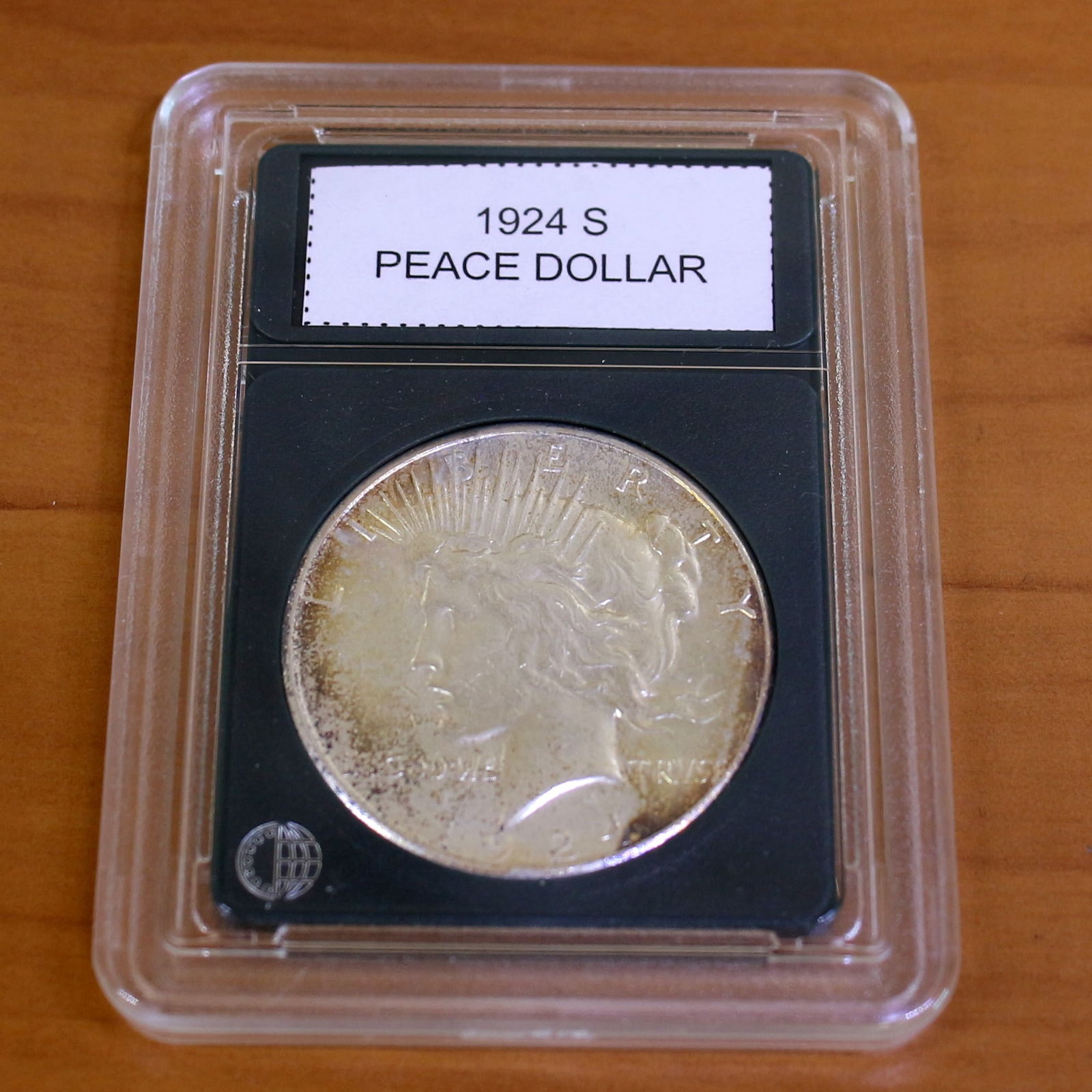 1924S Peace Silver Dollar Coin Key Date in Slab: Condition Shown in picture. From CoinWorld. Key Date.