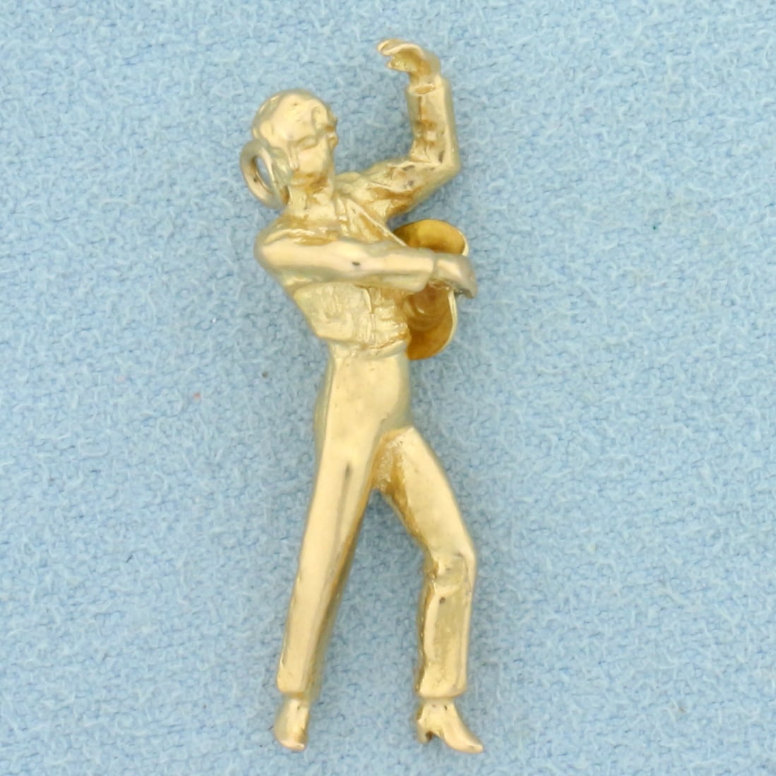 Flamenco Dancer Pendant in 14K Yellow Gold: In 14K Yellow Gold. 1 1/8 inches long. 6.0g