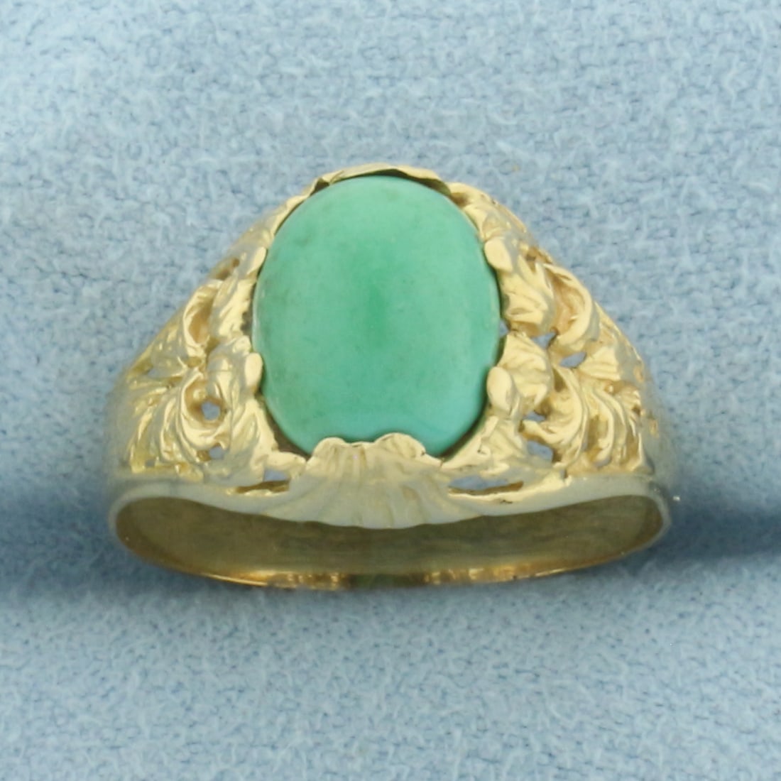 Persian Turquoise Solitaire Ring in 18k Yellow Gold (1 of 4)