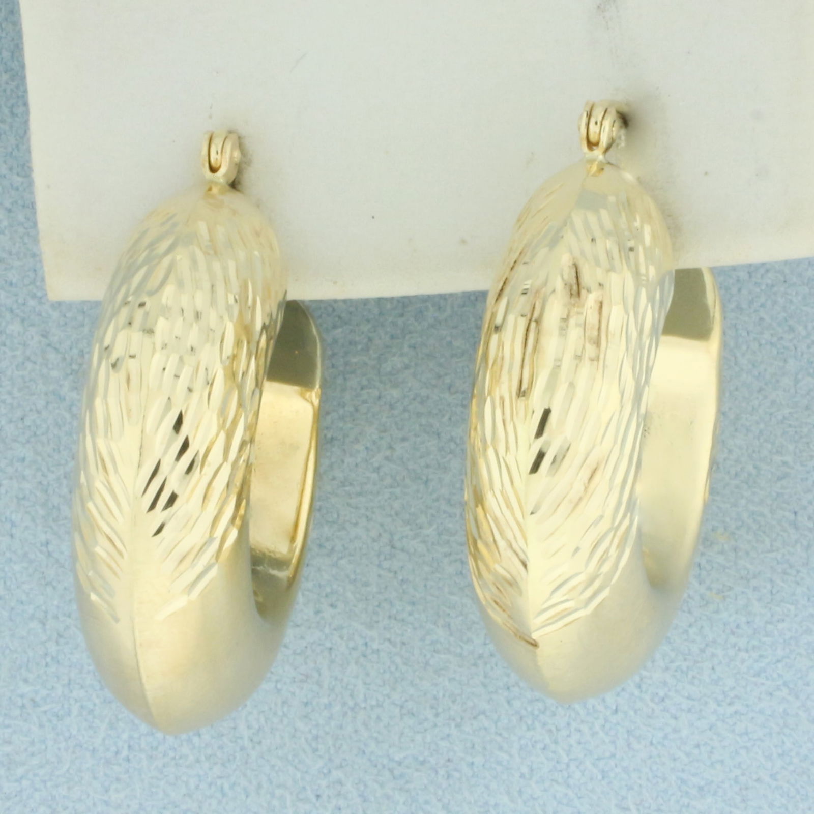 Diamond Cut Hoop Earrings in 14k Yellow Gold (1 of 2)