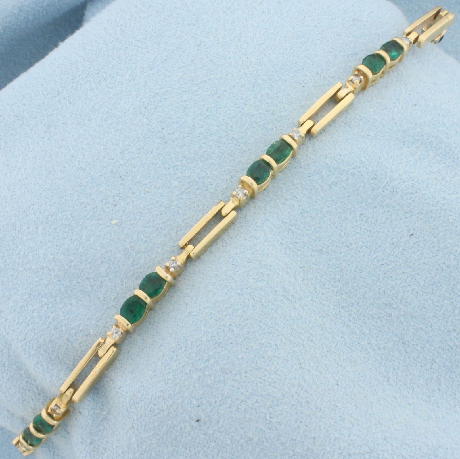 Emerald and Diamond Bracelet in 14k Yellow Gold (1 of 3)
