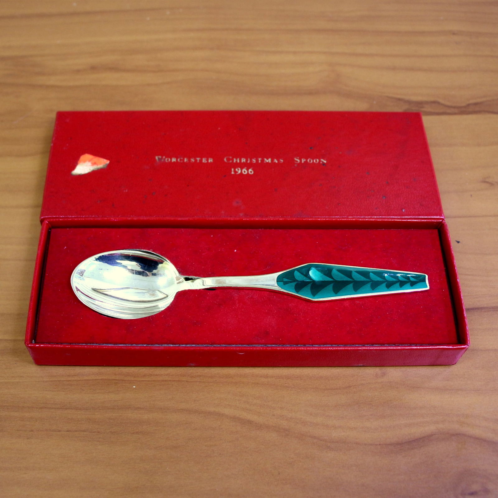 Sorenco Denmark 1966 Sterling Silver Christmas Spoon: In .925 Sterling Silver. 6 1/2 inches long. Enamel inlay. Excellent condition. Original box included.