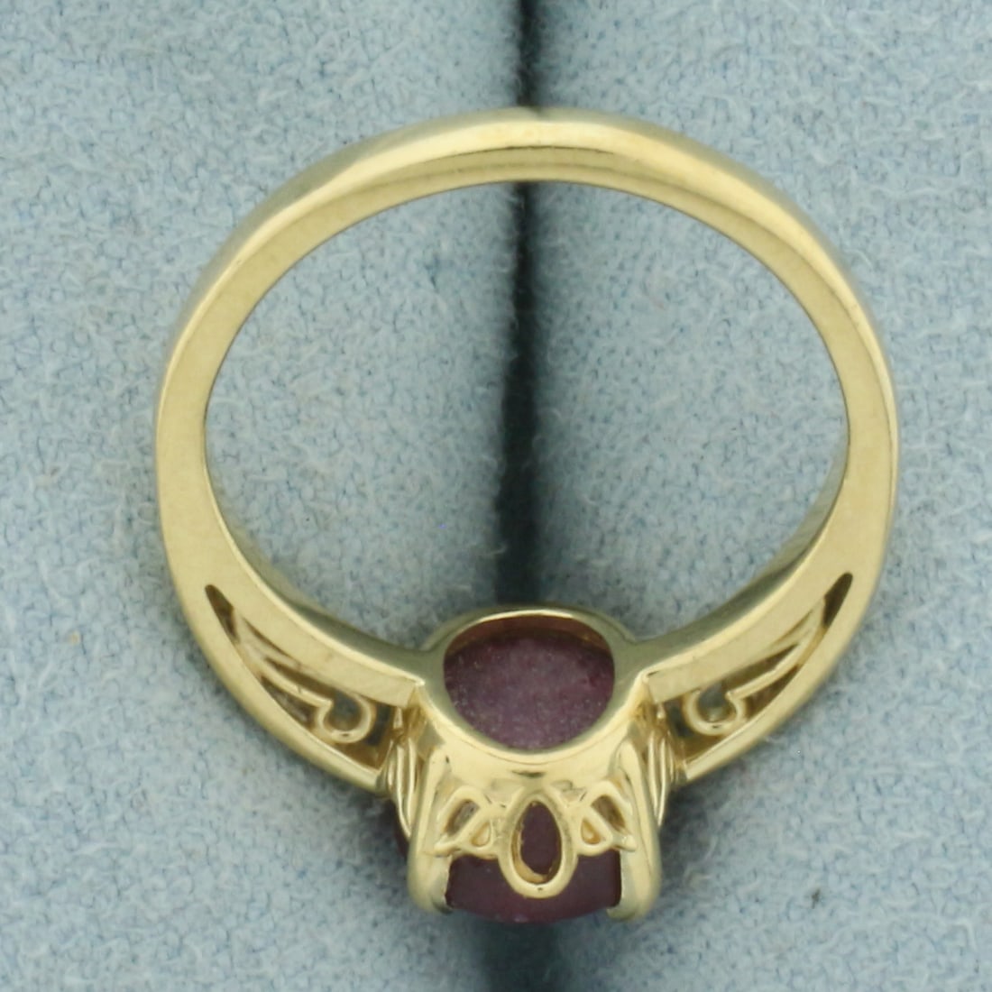 Star Ruby Solitaire Ring in 14k Yellow Gold - 4