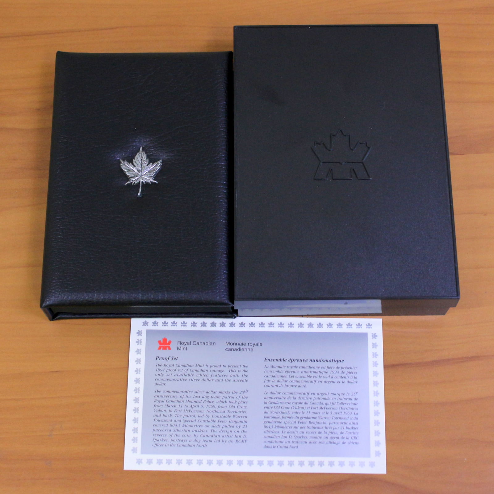 1994 Royal Canadian Mint Proof Coin Set OGP: Contains one 1994 Royal Canadian Mint Proof Set which including one Sterling Silver Dollar. Set in original packaging and contains certificate of authenticity.