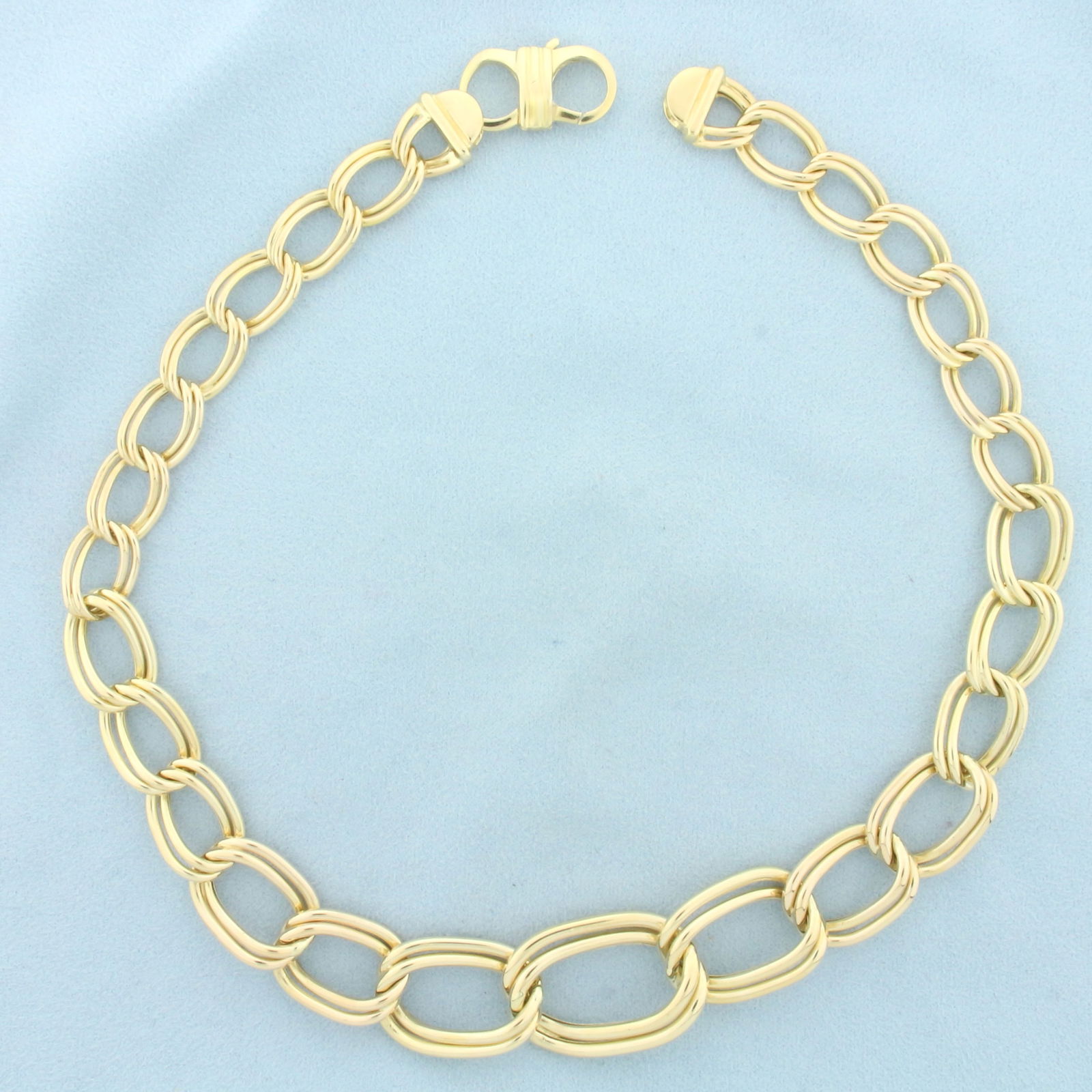 Graduated 16 Inch Double Oval Link Chain Necklace in 14k Yellow Gold (1 of 2)