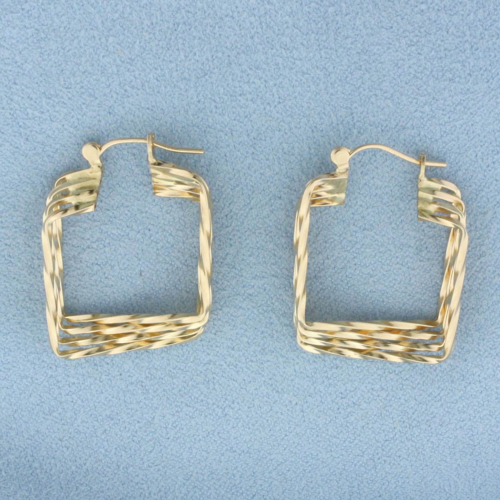 Square Hoop Earrings in 14k Yellow Gold (1 of 2)