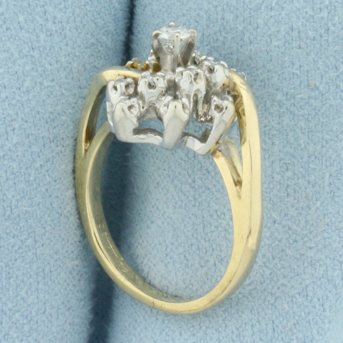 Diamond Cluster Ring in 14k Yellow Gold - 3