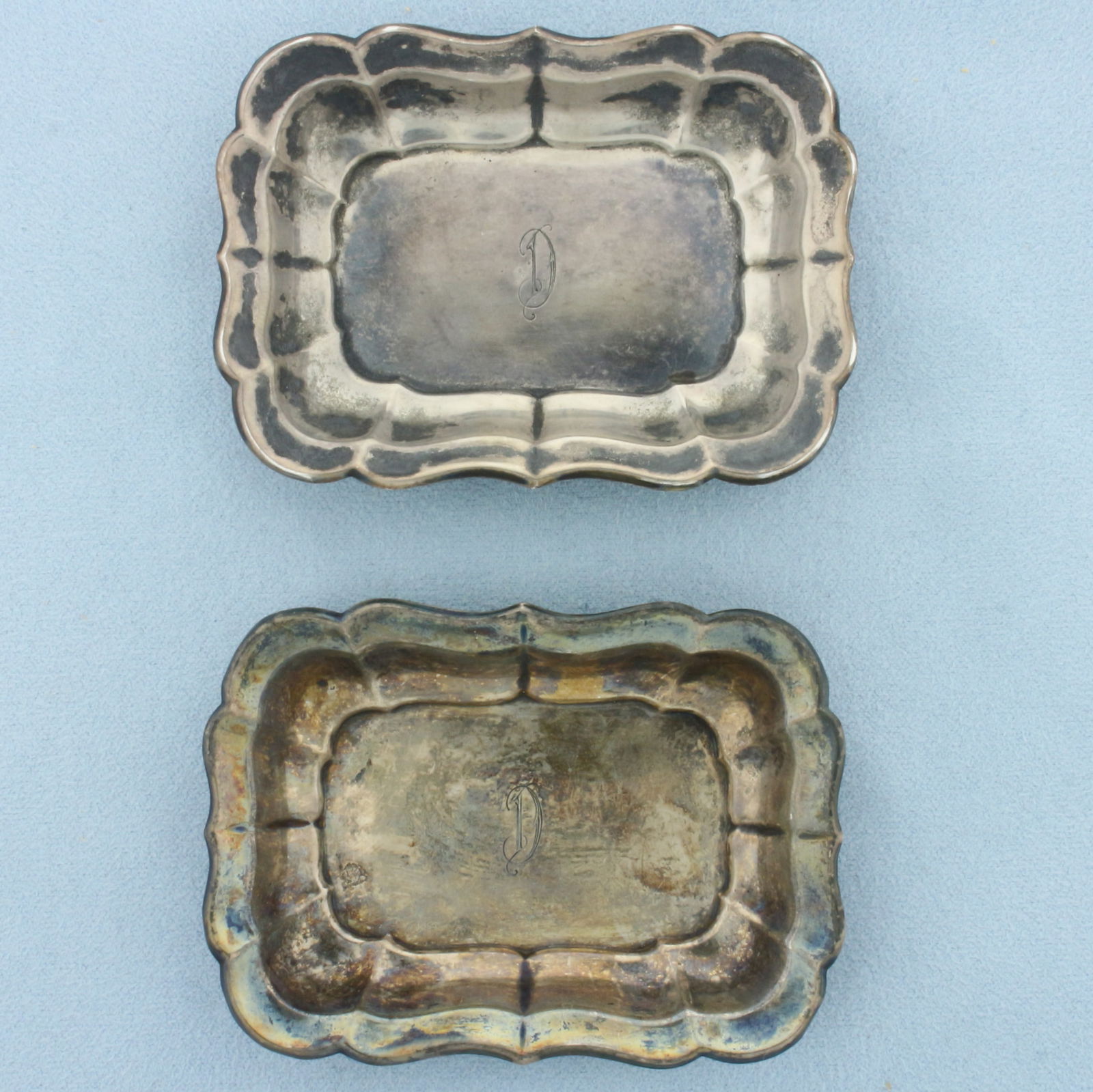 Reed and Burton "Windsor" Sterling Silver Nut Cup Small Trays - Set of 2 (1 of 3)