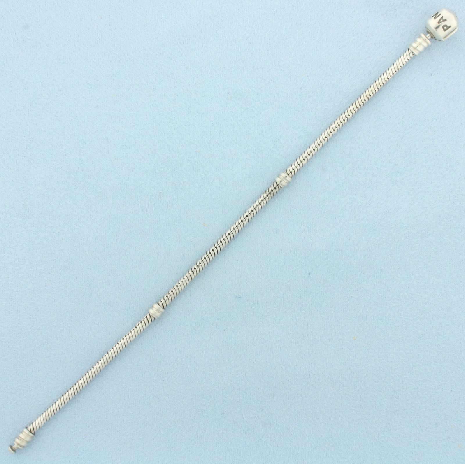 Pandora Moments Barrel Clasp Snake Chain Bracelet in Sterling Silver (1 of 3)