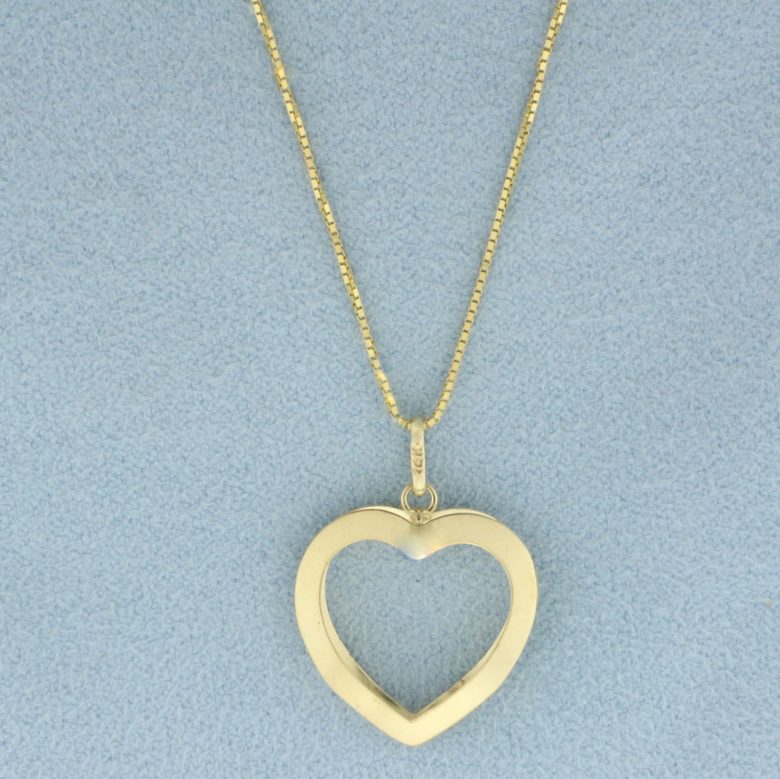 Modern Heart Necklace in 14k Yellow Gold (1 of 2)