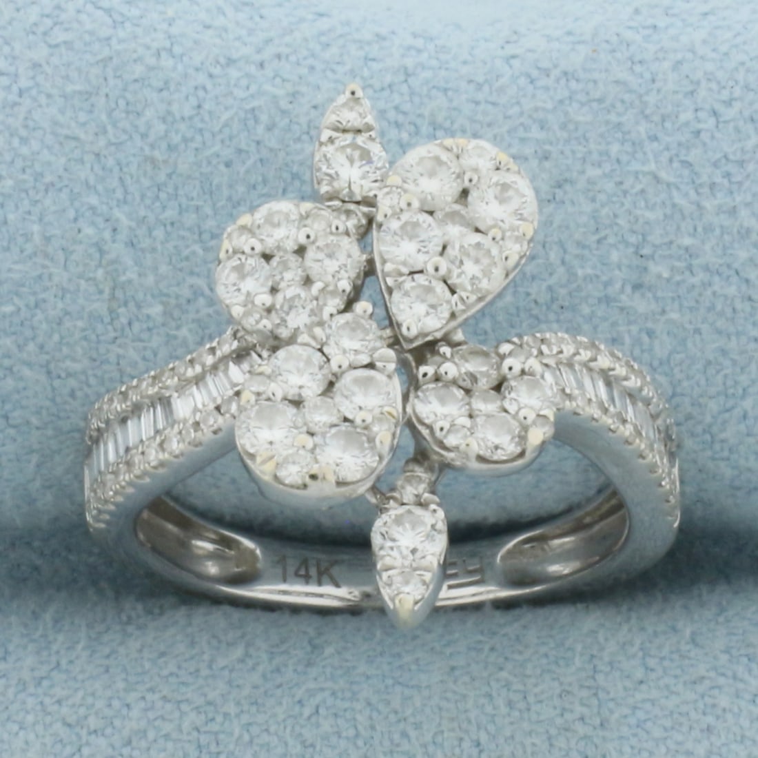 Effy Designer Diamond Leaf Ring in 14k White Gold (1 of 4)