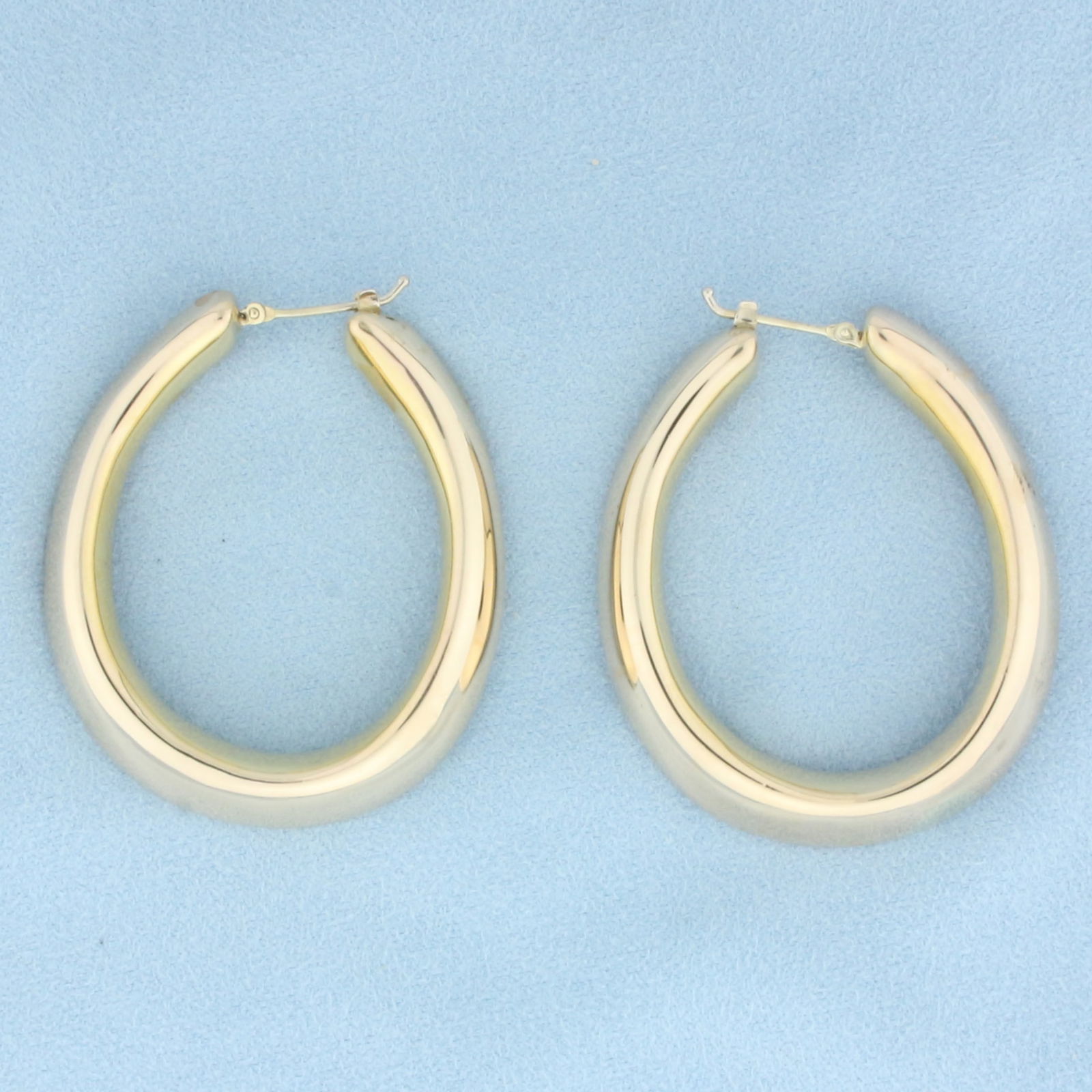 Large Italian Hoop Earrings in 14k Yellow Gold (1 of 2)