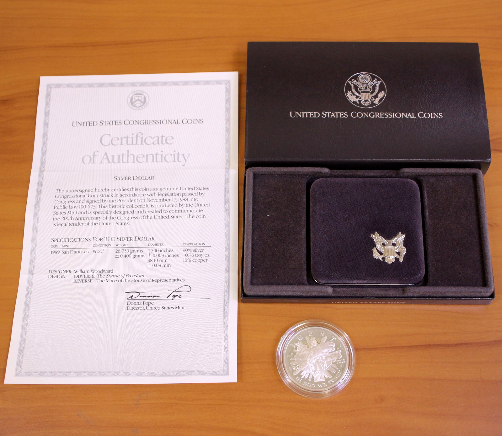 US Mint Congressional Silver Dollar Proof Coin OGP (1 of 3)