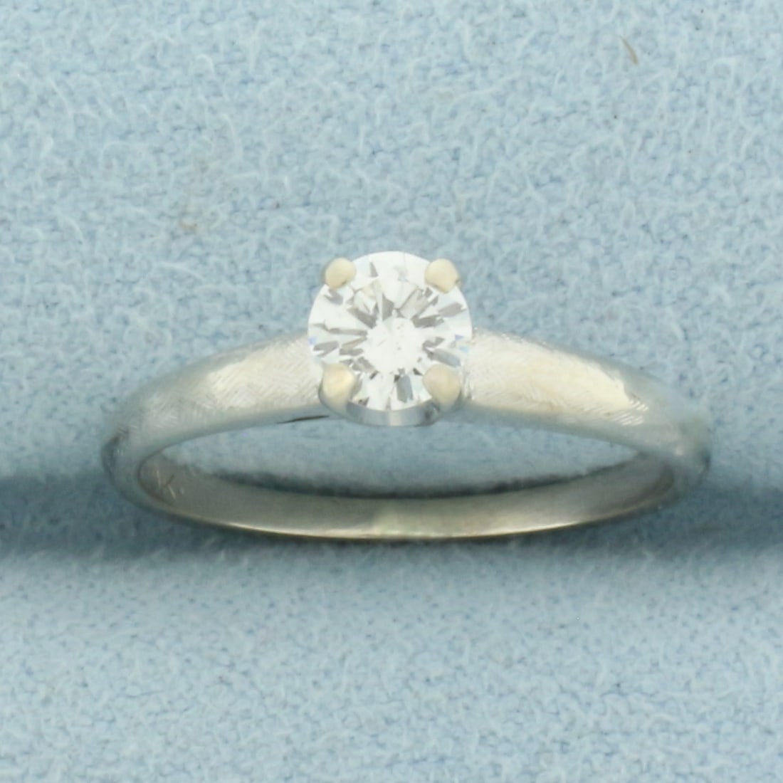 Vintage Diamond Solitaire Engagement Ring in 14k White Gold (1 of 4)