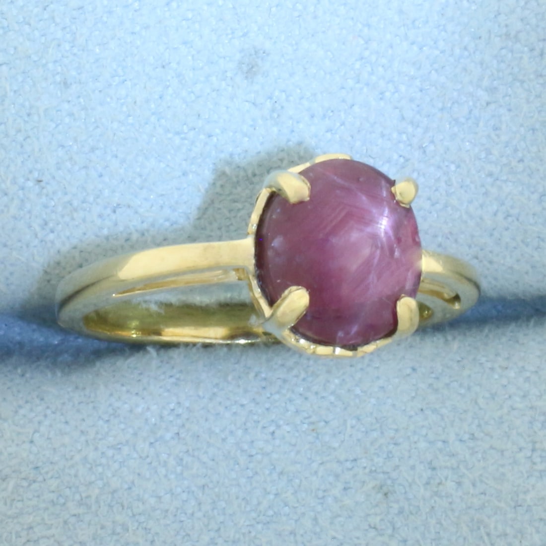 Star Ruby Solitaire Ring in 14k Yellow Gold - 2