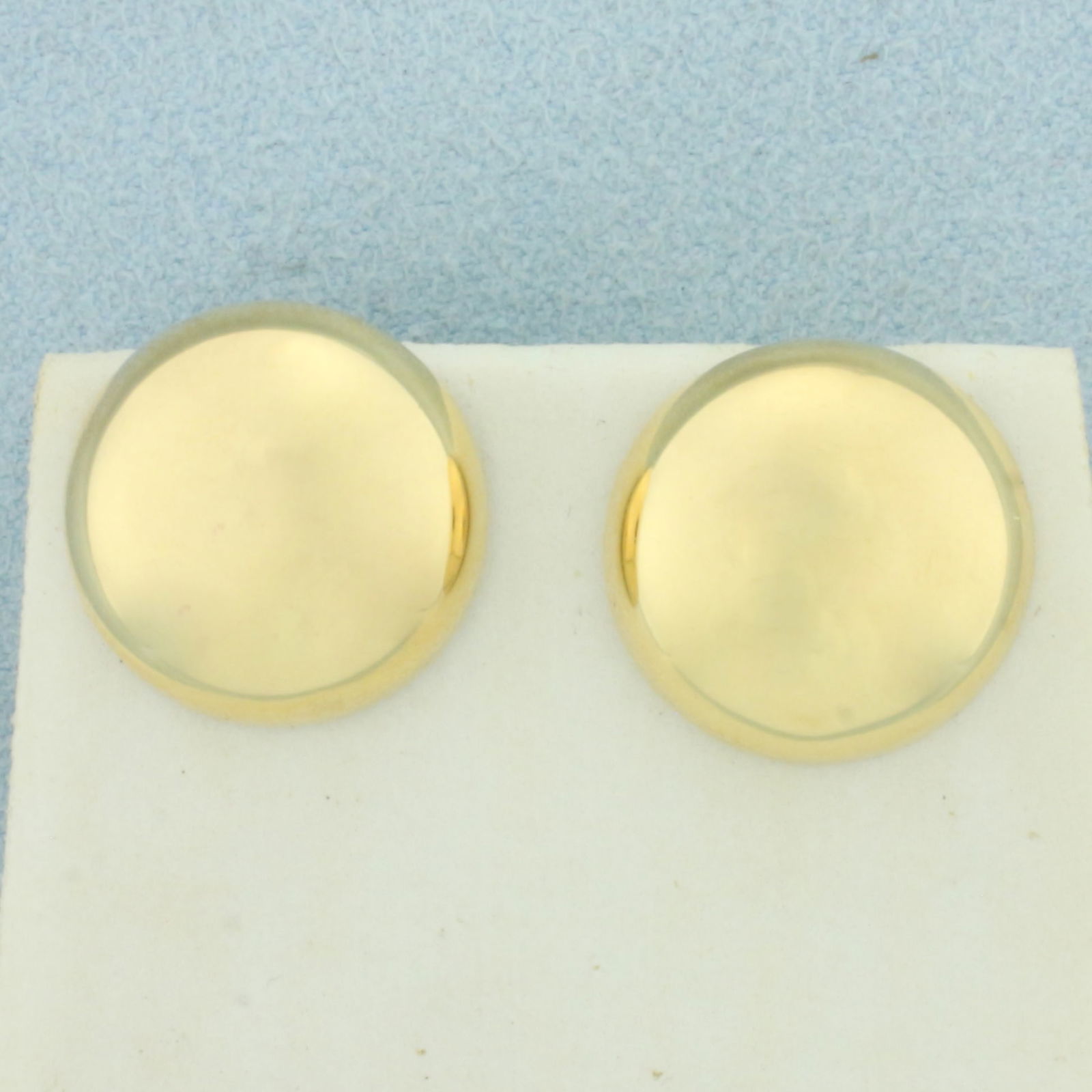 Dome Button Earrings in 14k Yellow Gold (1 of 3)