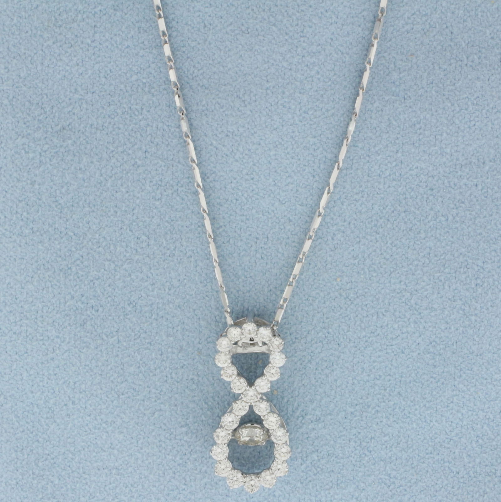 Infinity Design Dancing Diamond Necklace in 14k White Gold (1 of 2)