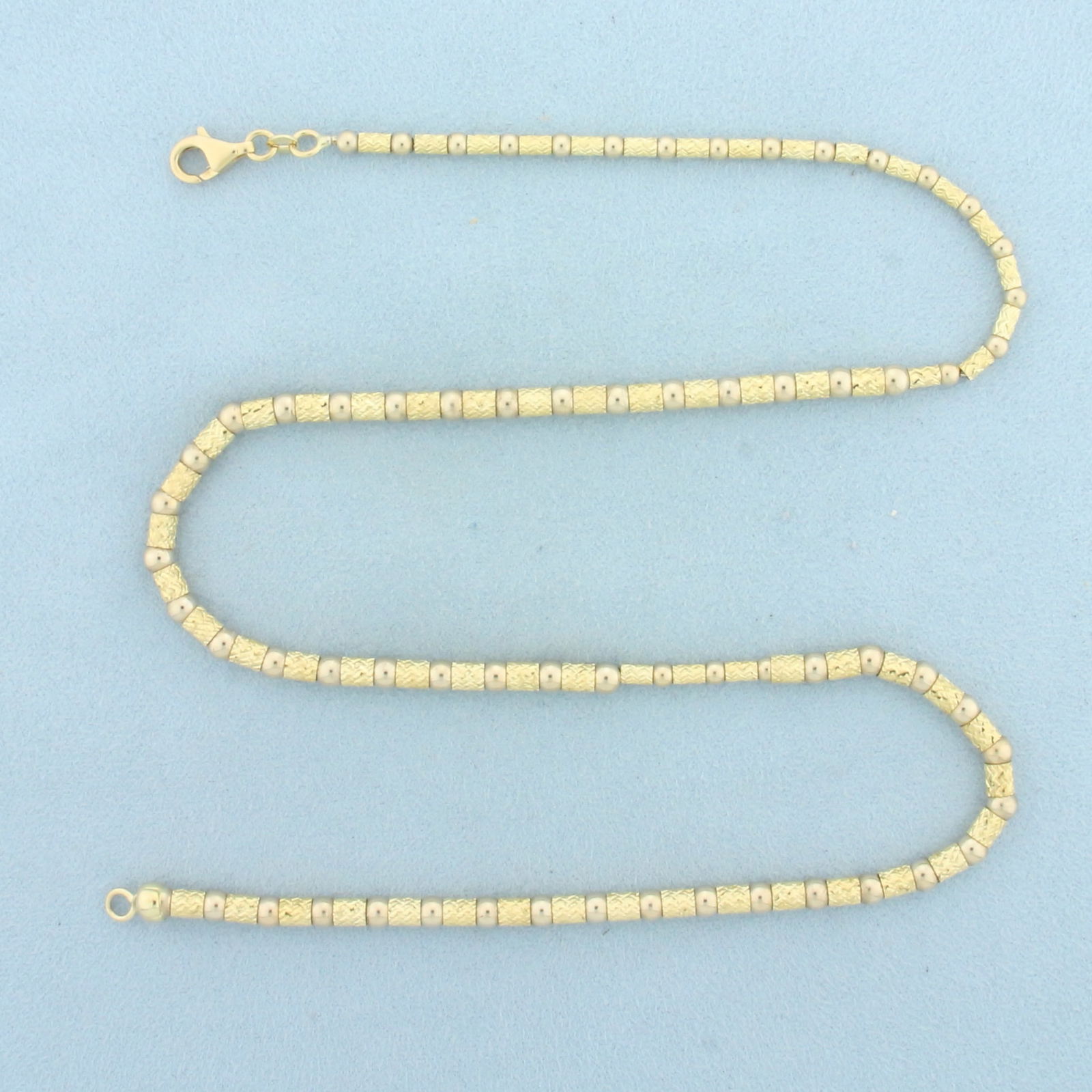 19 Inch Diamond Cut Gold Bead Necklace in 14k Yellow Gold (1 of 2)