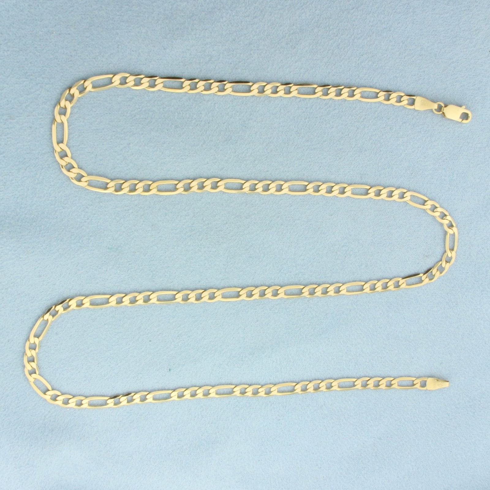 20 Inch Italian Figaro Link Chain Necklace in 14k Yellow Gold: In 14k Yellow Gold. 20 inches long. 3.6mm wide. Lobster clasp. 8.2g.