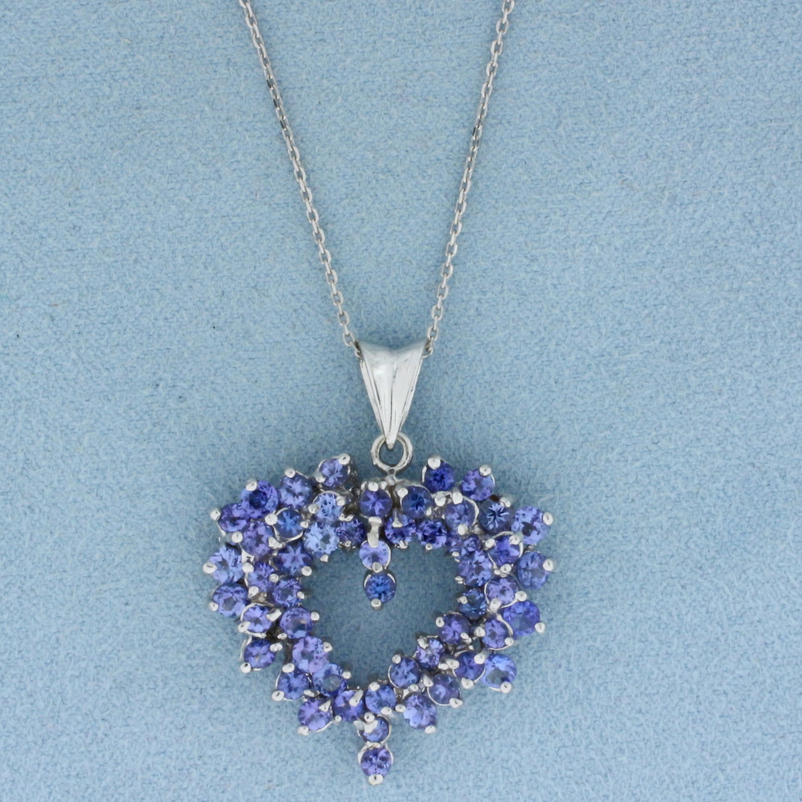 Tanzanite Heart Necklace in 14k White Gold (1 of 2)