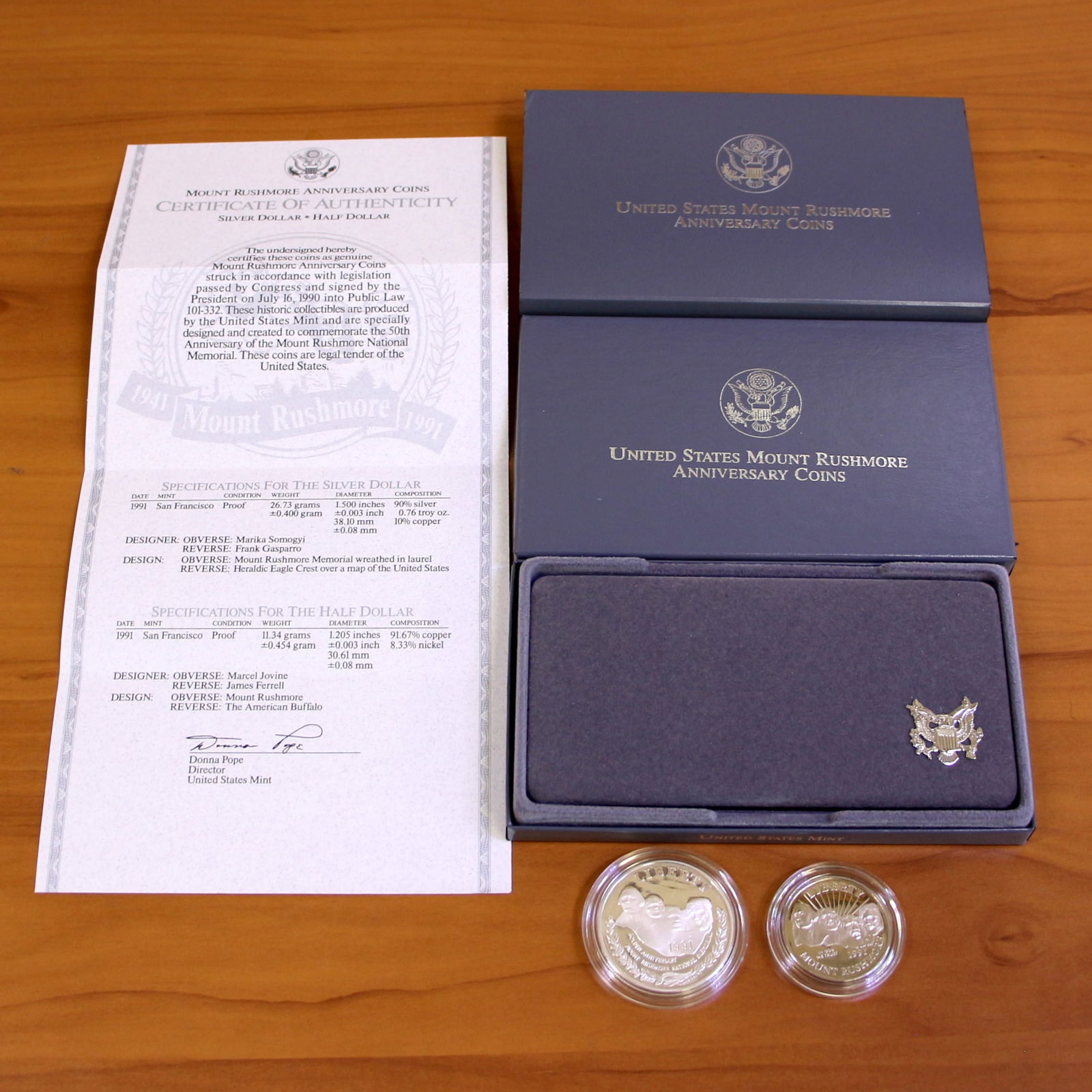 US Mint Mount Rushmore Anniversary Silver Coin Proof Set OGP (1 of 3)