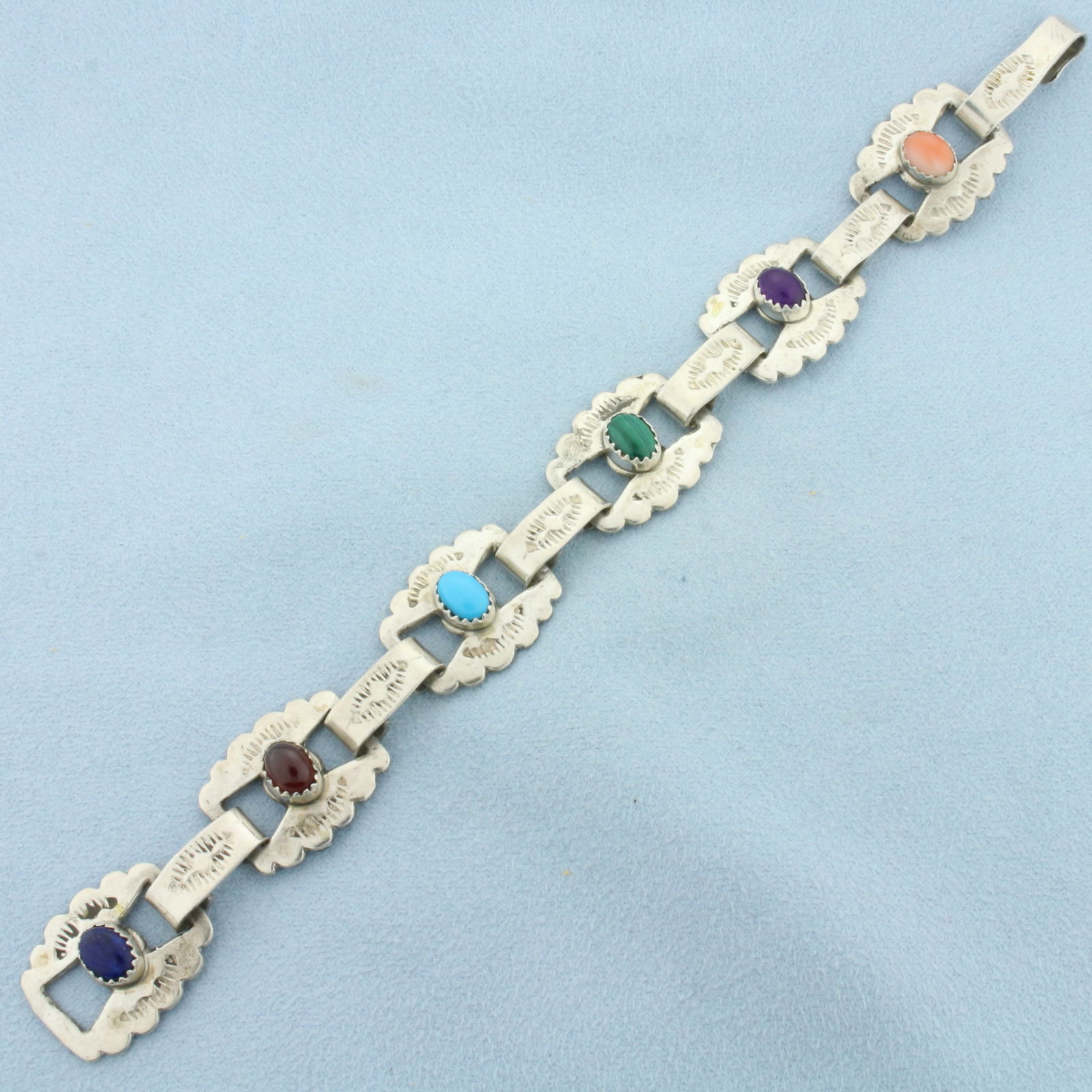 Multi-Gemstone Bracelet in Sterling Silver (1 of 2)