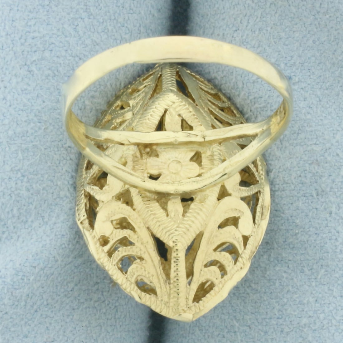 Vintage Ruby Filigree Ring in 10k Yellow Gold - 4