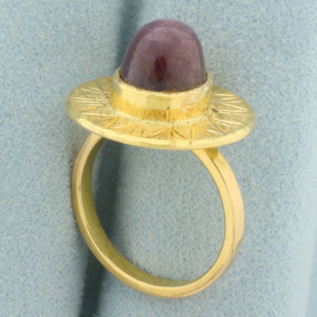 Star Ruby Ring in 22k Yellow Gold - 3