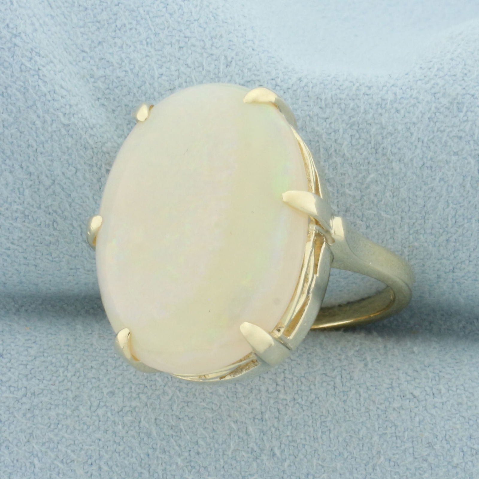 12ct Opal Solitaire Statement Ring in 14k Yellow Gold - 2