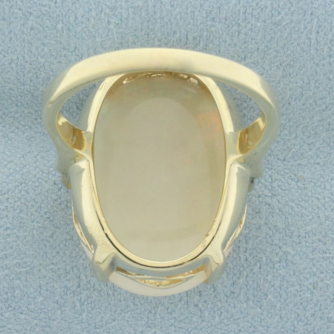 12ct Opal Solitaire Statement Ring in 14k Yellow Gold - 4