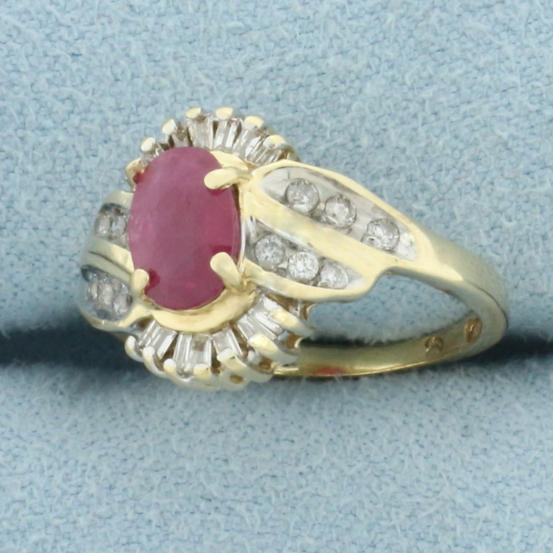Ruby and Diamond Ring in 14k Yellow Gold - 2