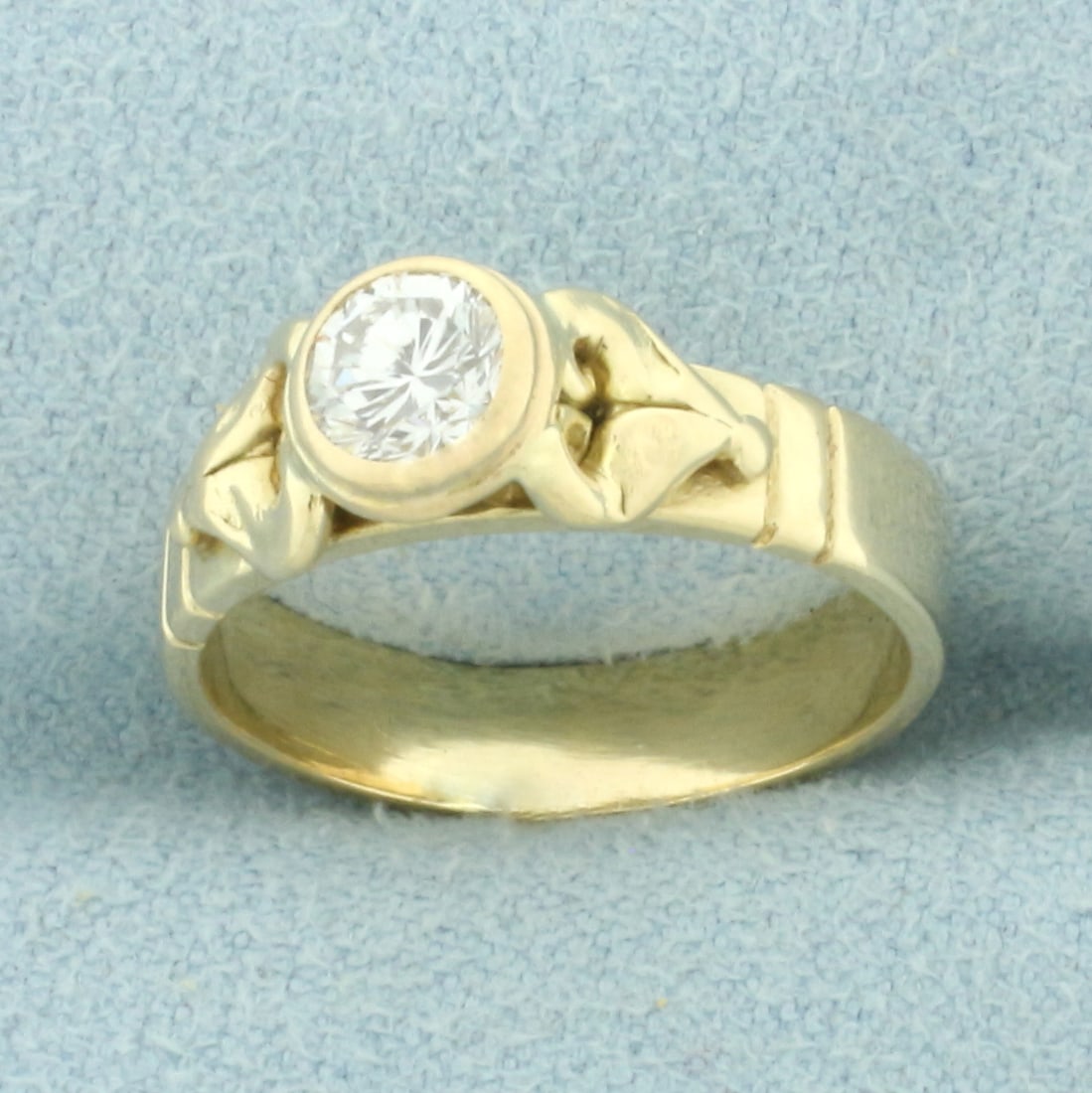 Diamond Solitaire Ring in 14k Yellow Gold - 2