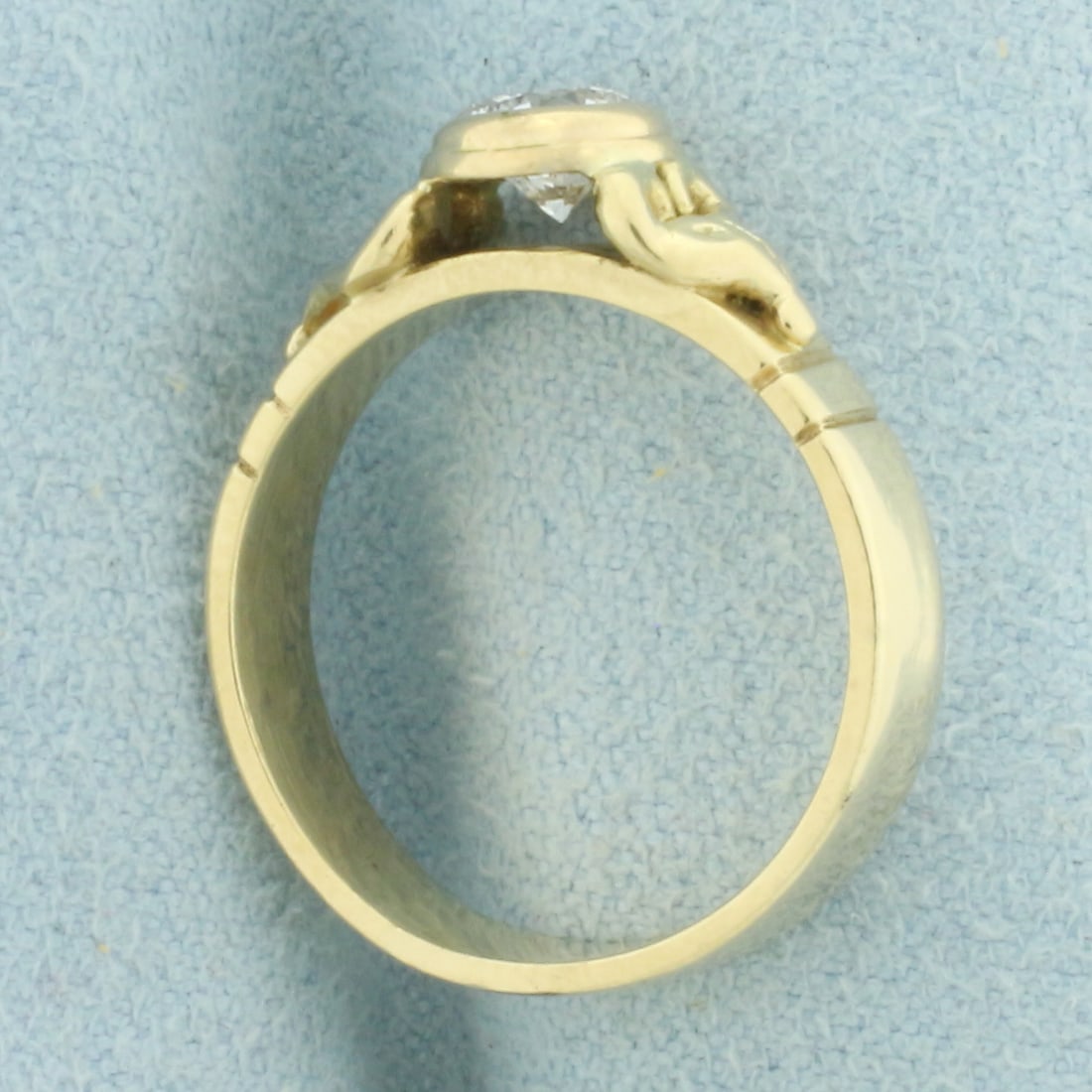 Diamond Solitaire Ring in 14k Yellow Gold - 3