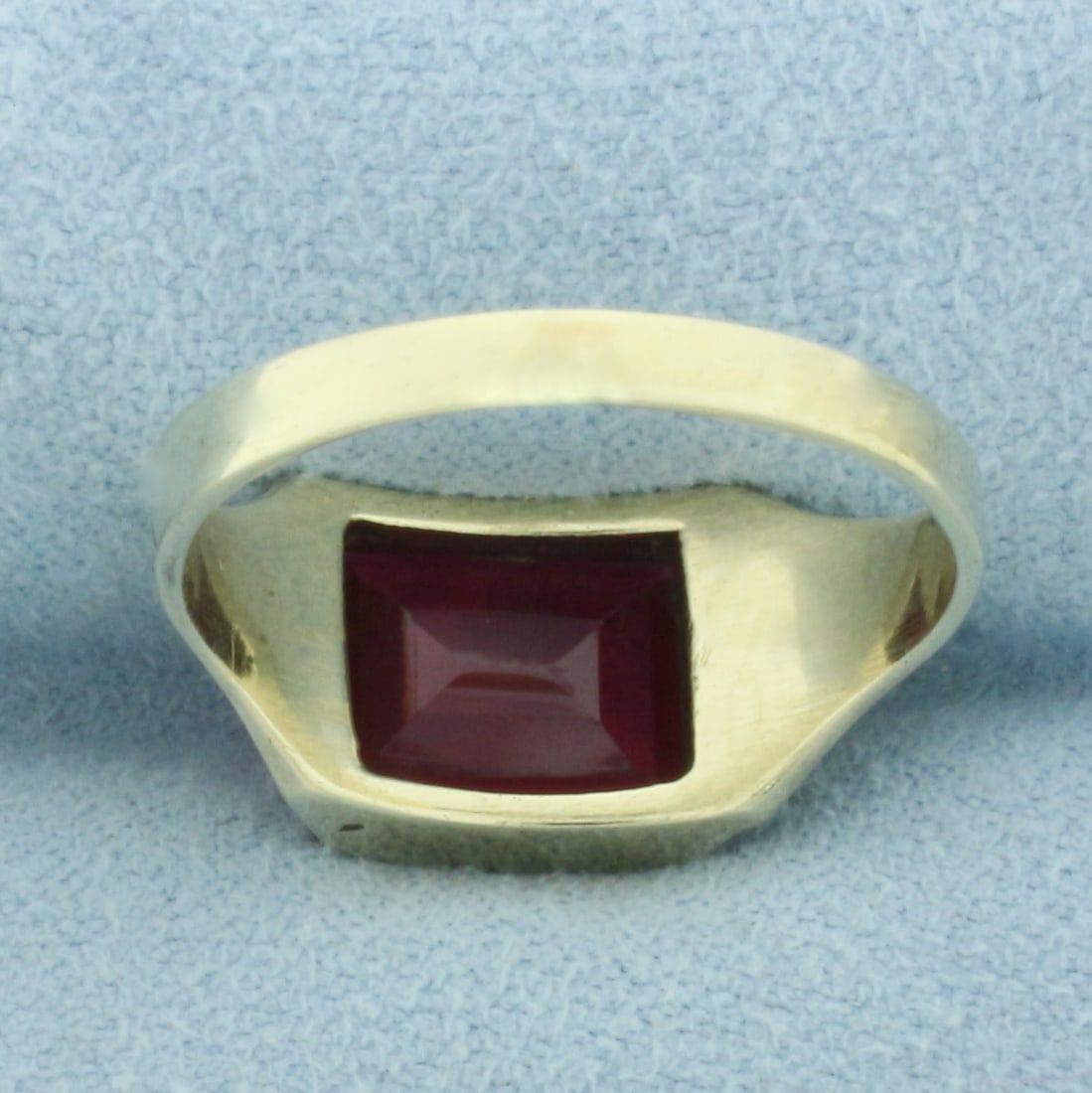 Antique Lab Ruby Solitaire Ring in 14k Yellow Gold - 4