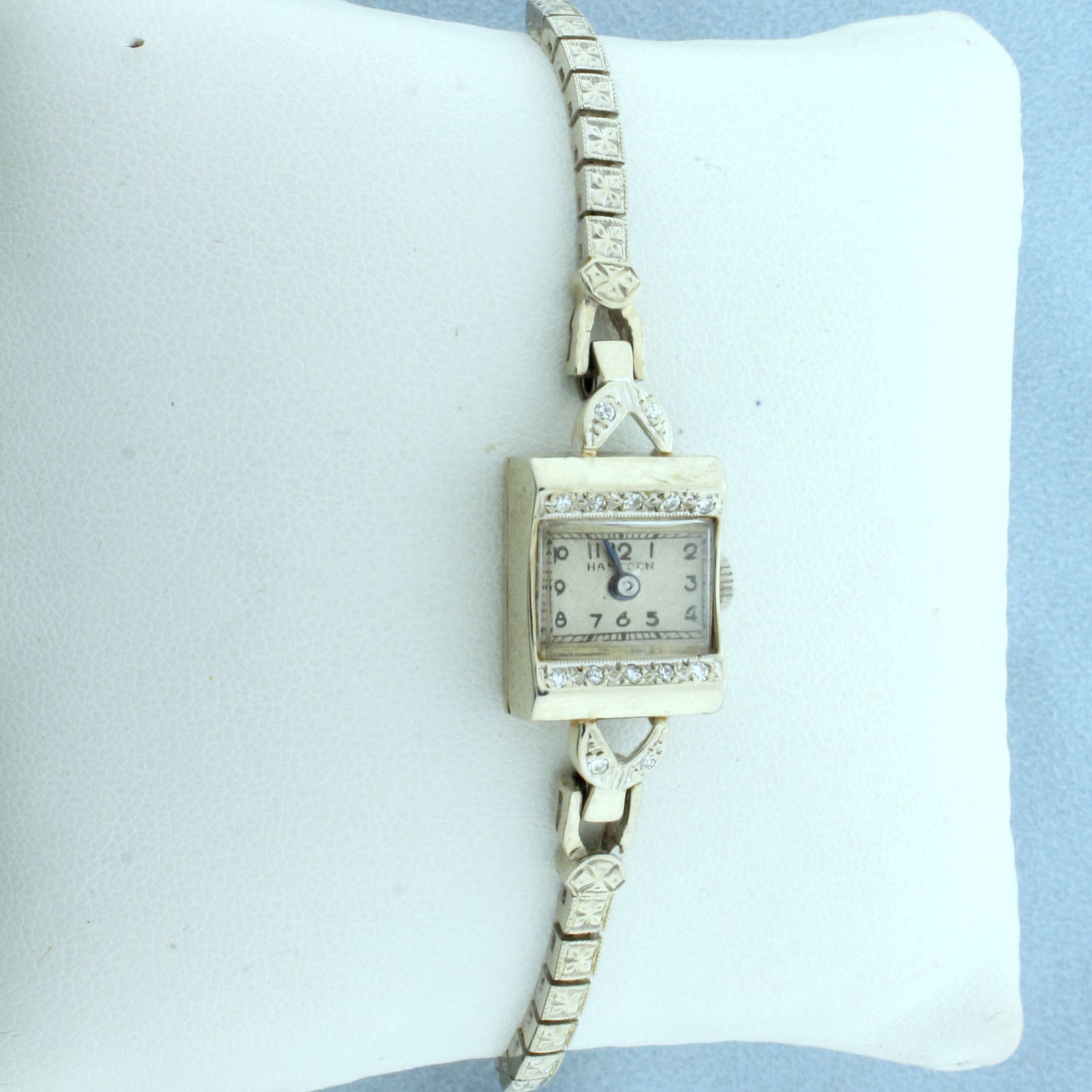 Vintage Ladies Hampden Diamond Watch in Solid 14K White Gold (1 of 3)