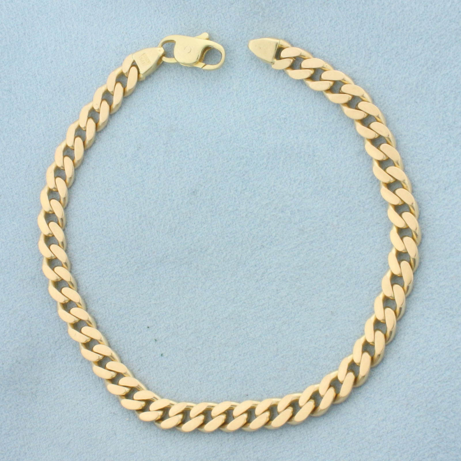 Italian Solid Curb Link Bracelet in 14k Yellow Gold (1 of 2)