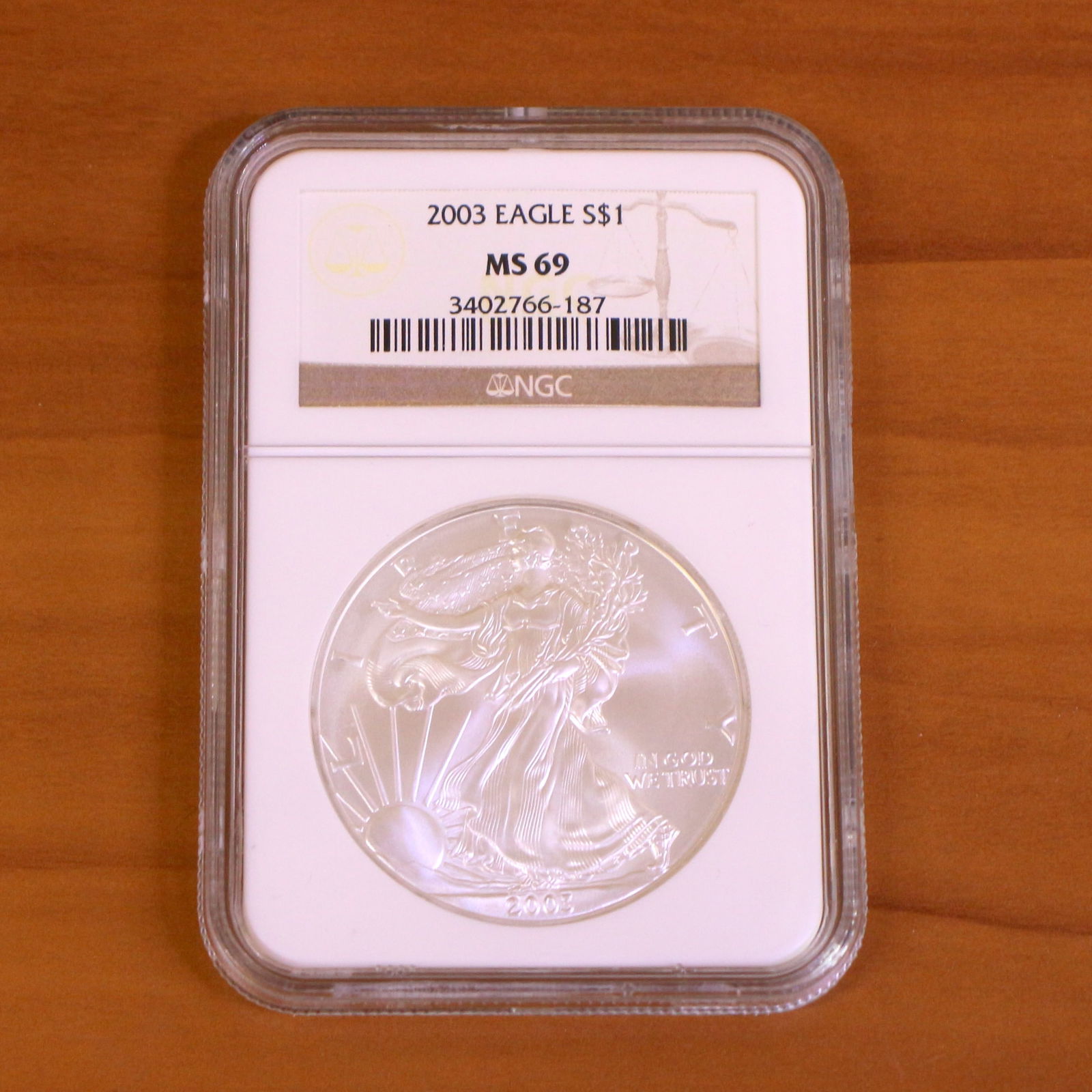NGC 2003 MS69 Silver Eagle Coin - 2