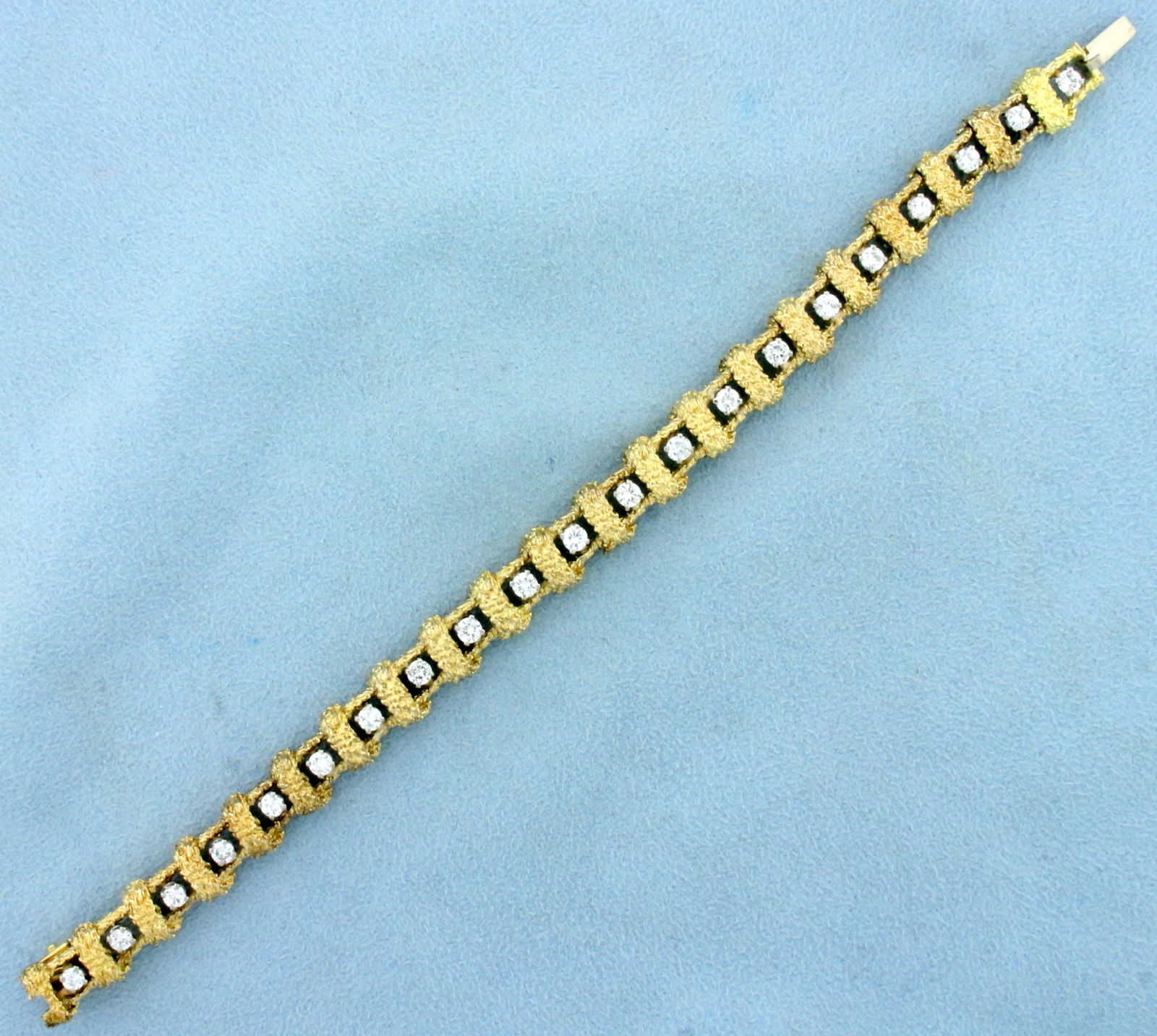 Nugget Style Diamond Tennis Bracelet in 18K Yellow Gold (1 of 3)