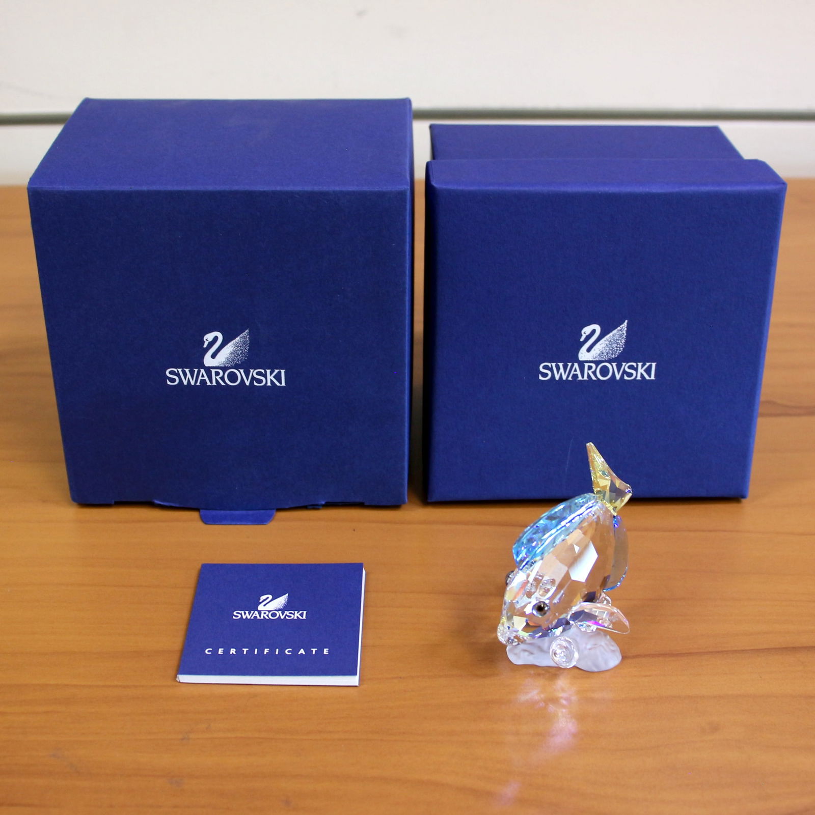Swarovski Crystal 886180 Blue Tango Fish Colored Trilogy Gift with Box and Certificate: Excellent condition with original box and certificate.